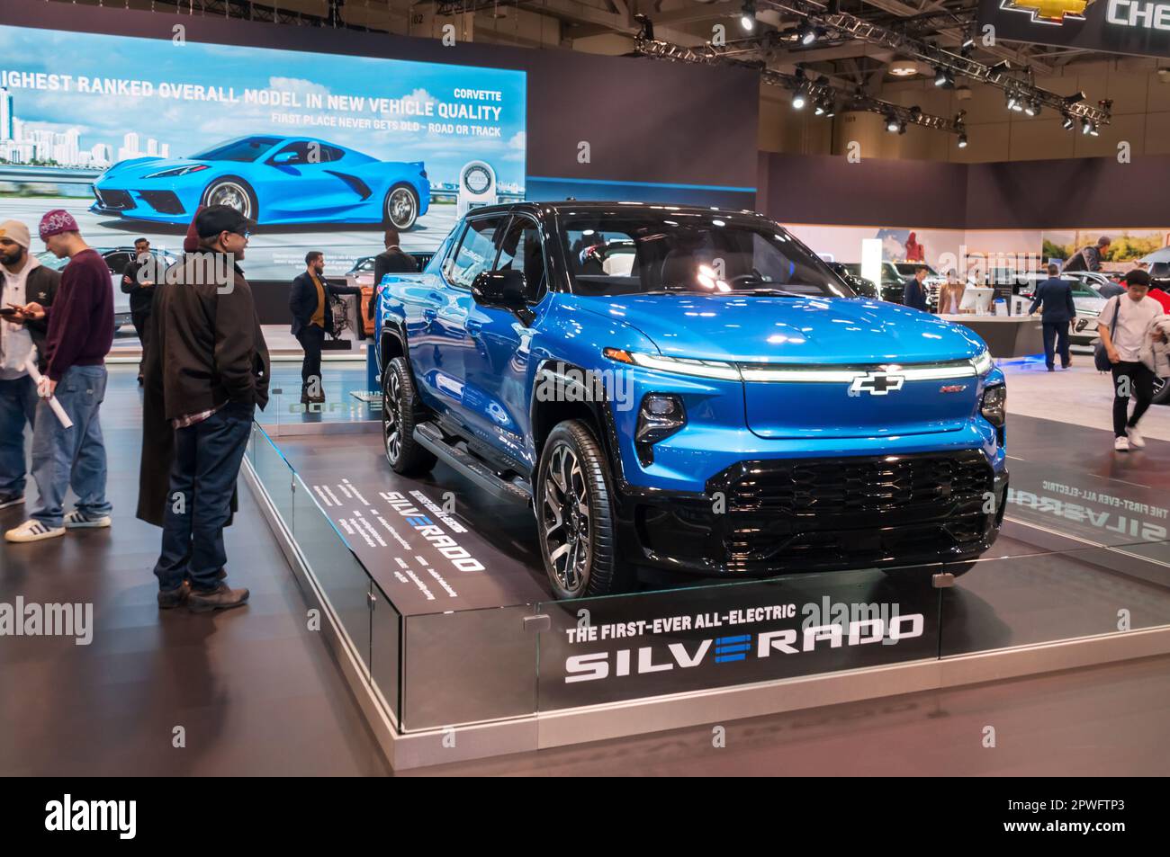 Toronto, Canada 02 25 2023 Chevrolet Silverado EV battery electric fullsize pickup truck