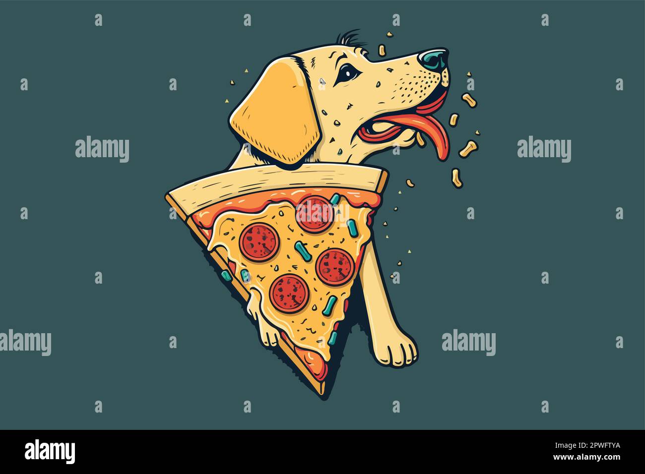 Dog Pizza vector illustration, dog eat pizza Stock Vector Image & Art