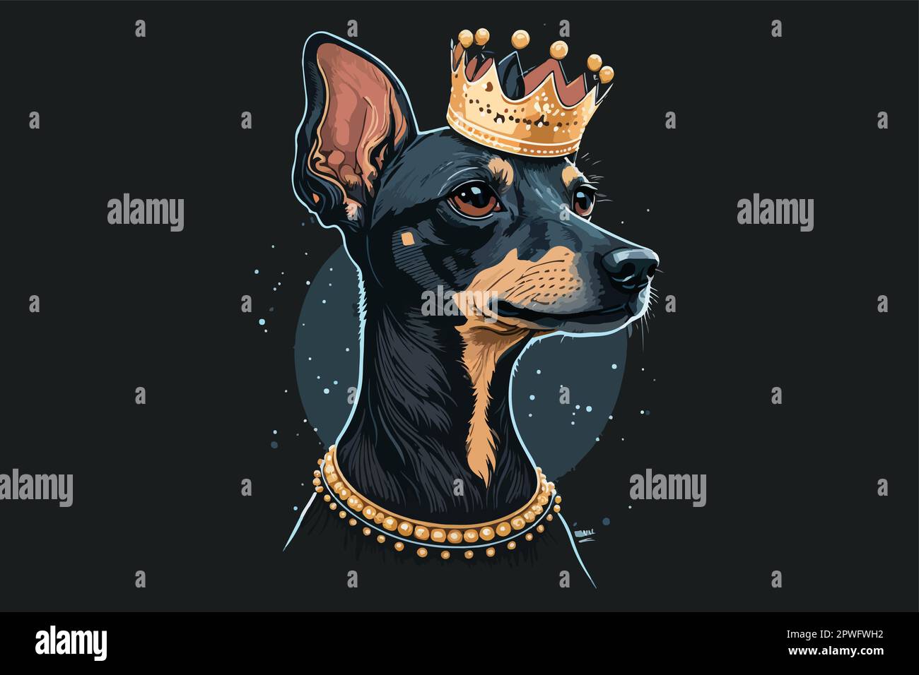 Queen Dog vector illustration, dog queen tshirt design Stock Vector