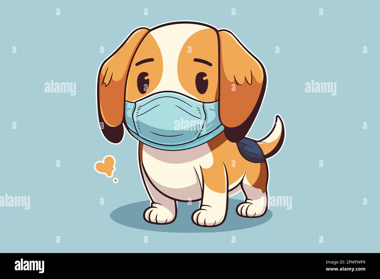 Dog wearing a face mask vector illustration Stock Vector Image & Art