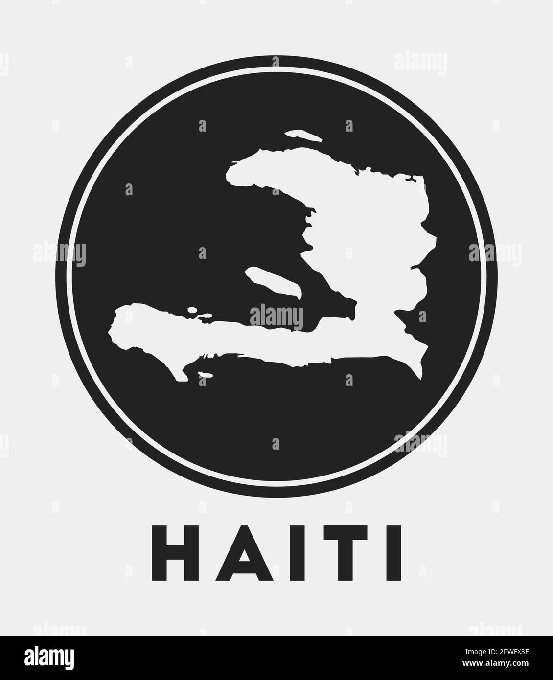 Haiti icon. Round logo with country map and title. Stylish Haiti badge with map. Vector illustration. Stock Vector