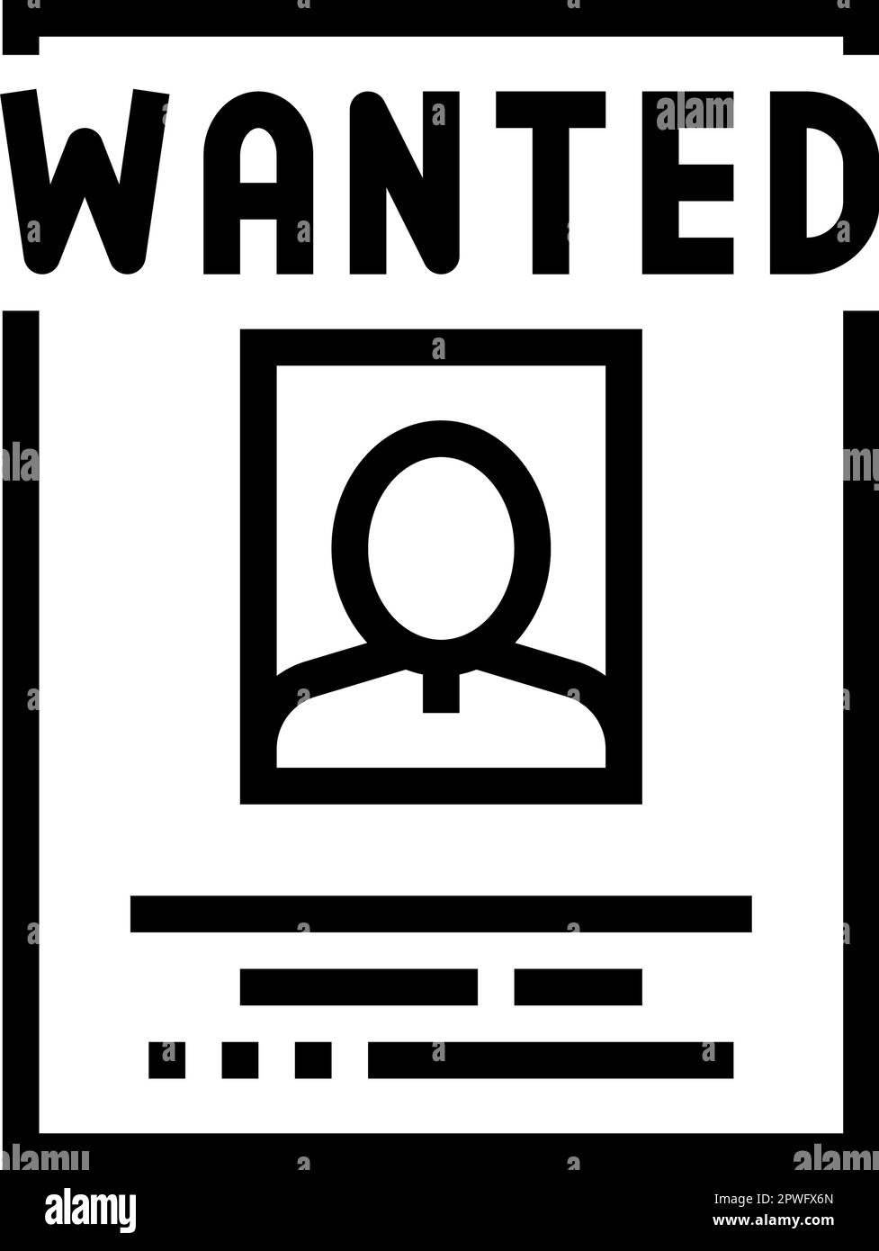 wanted poster crime line icon vector illustration Stock Vector