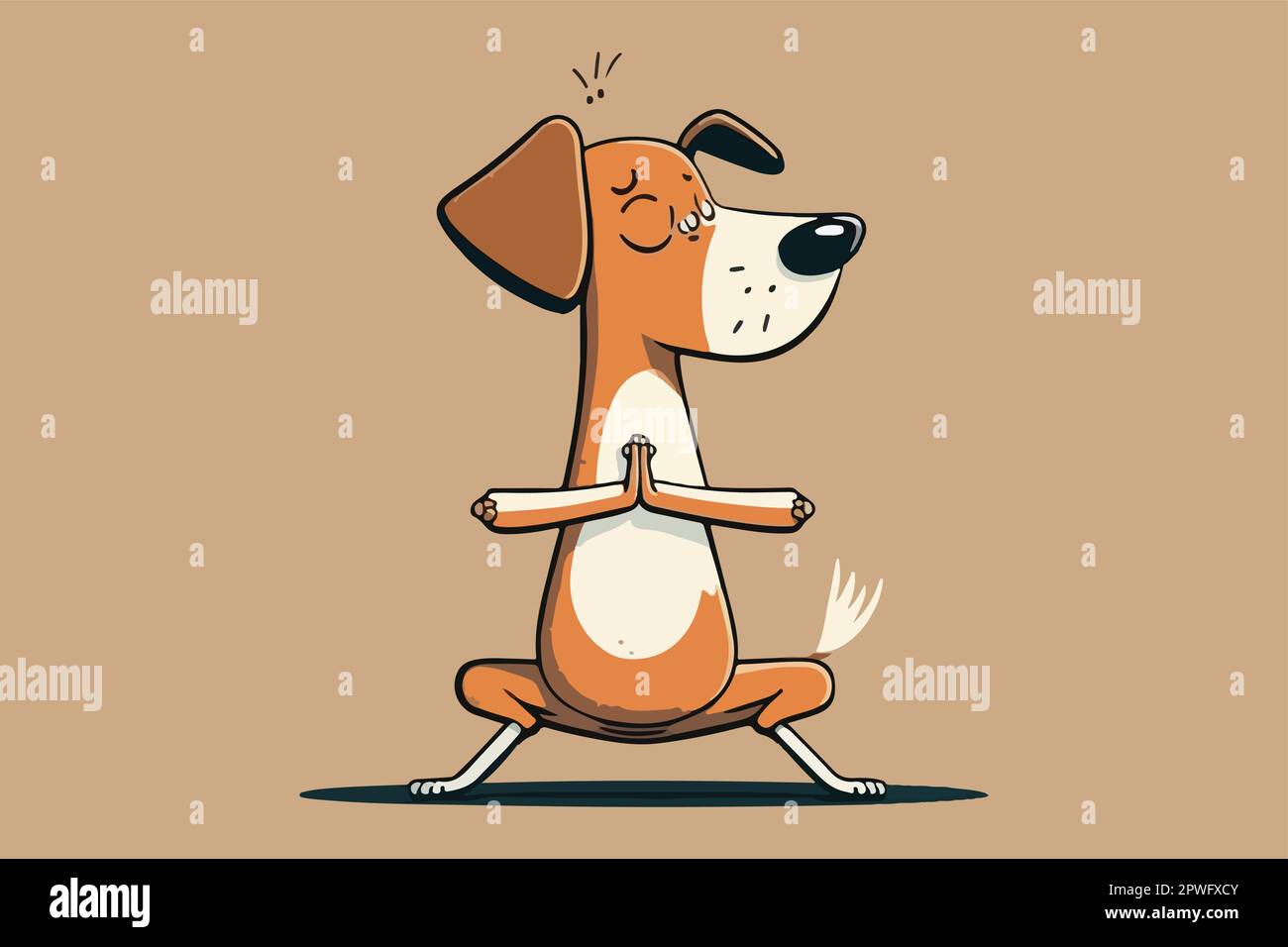 Dog playing Yoga vector illustration Stock Vector Image & Art Alamy