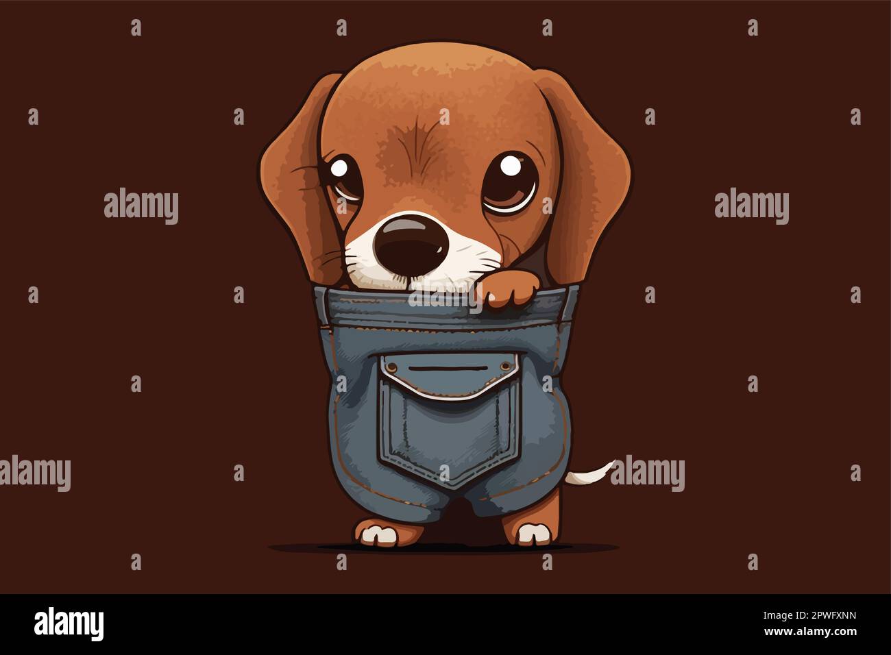 Dog in pocket vector illustration Stock Vector Image & Art Alamy