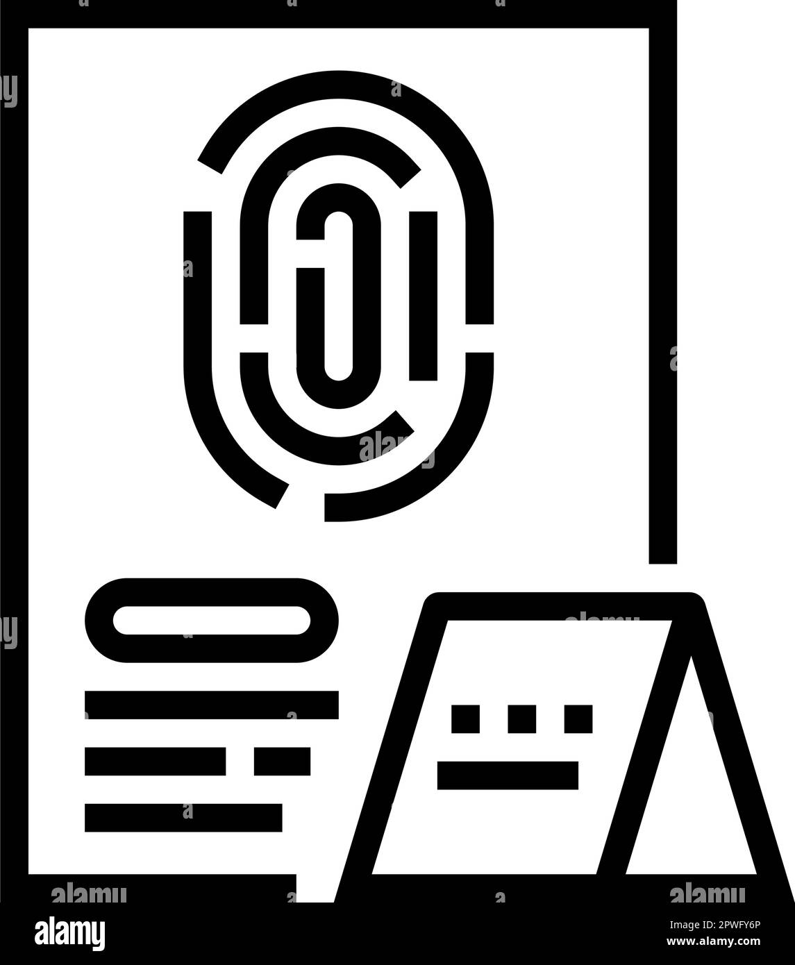 fingerprint crime line icon vector illustration Stock Vector