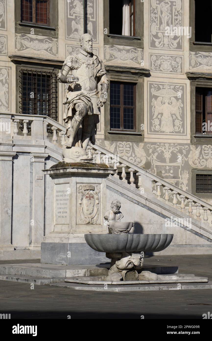 Facade of Palazzo della Carovana, seat of the high school Normale of Pisa, Italy Stock Photo