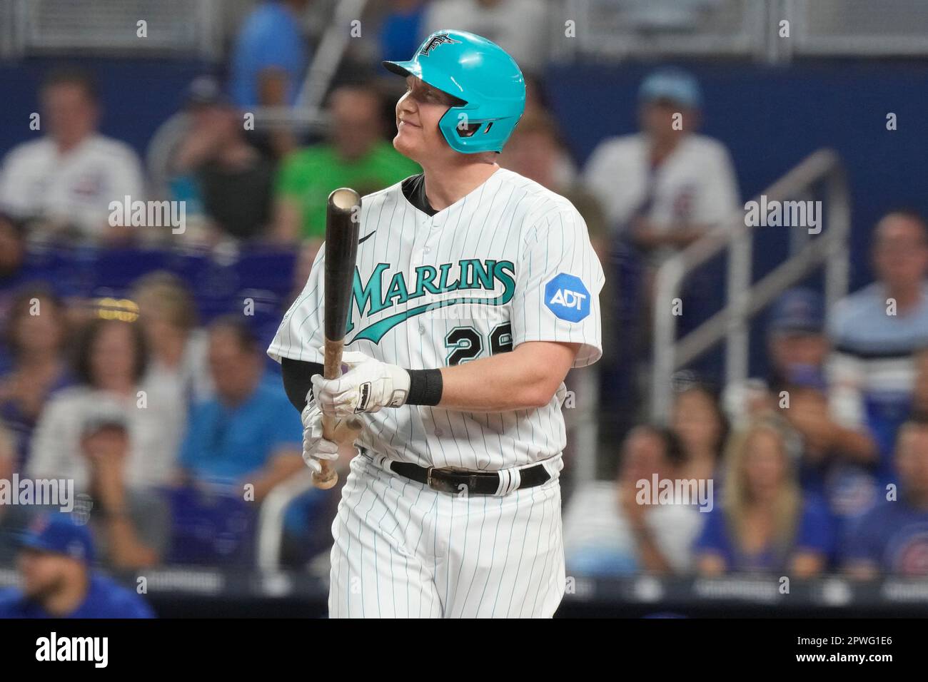 Garrett Cooper of the Miami Marlins in action against the