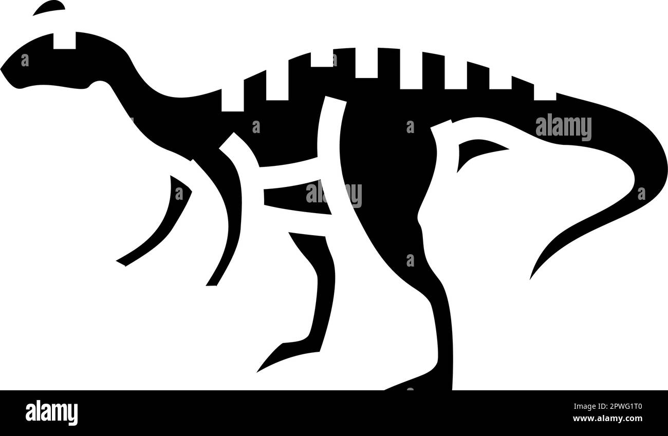 allosaurus dinosaur animal glyph icon vector illustration Stock Vector ...