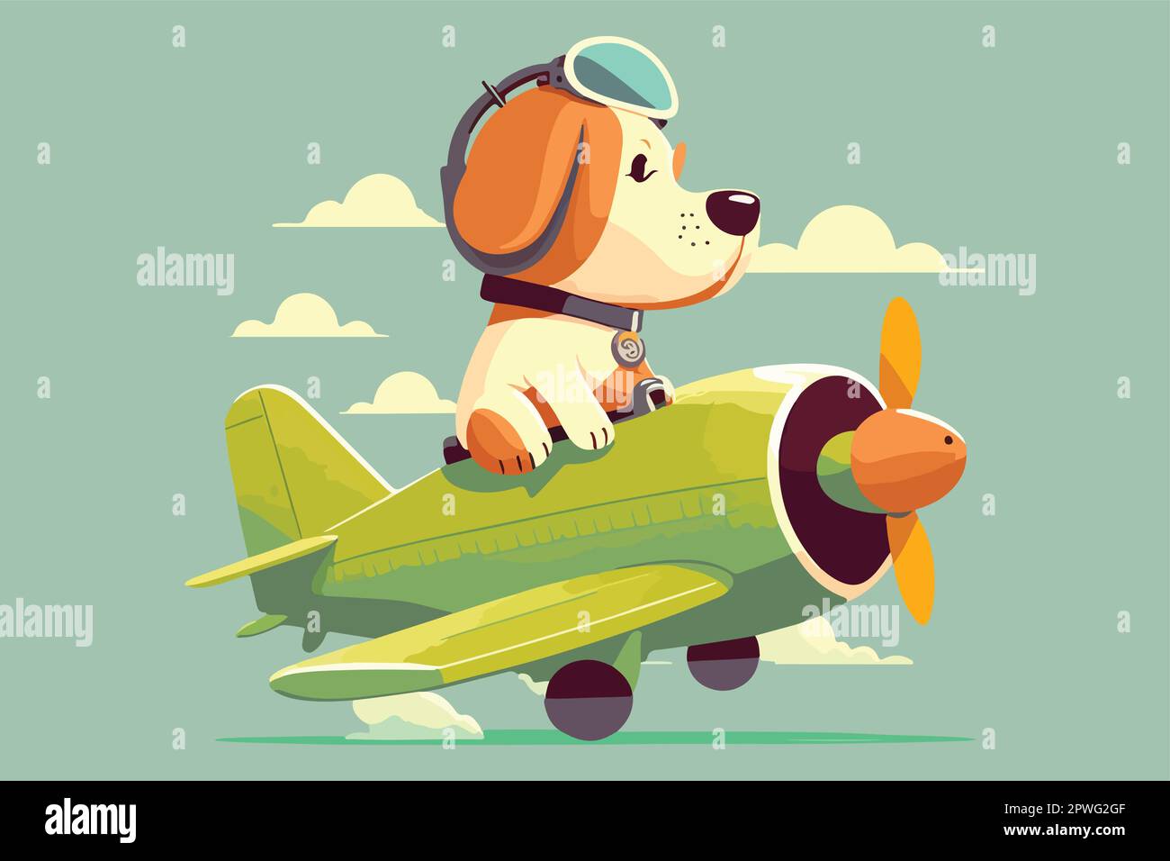 Dog riding a plane vector illustration Stock Vector Image & Art Alamy