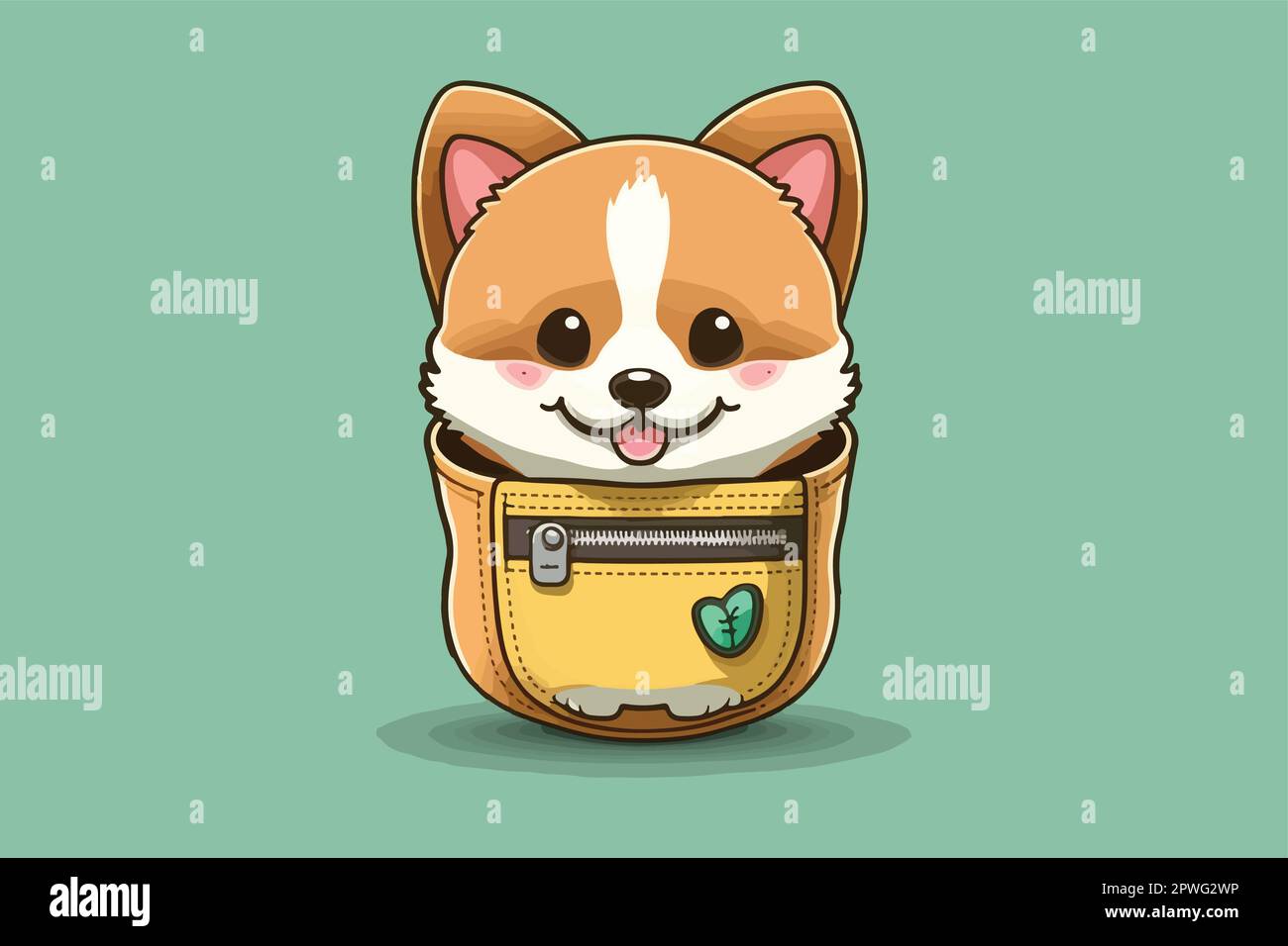 Dog in pocket vector illustration Stock Vector Image & Art Alamy