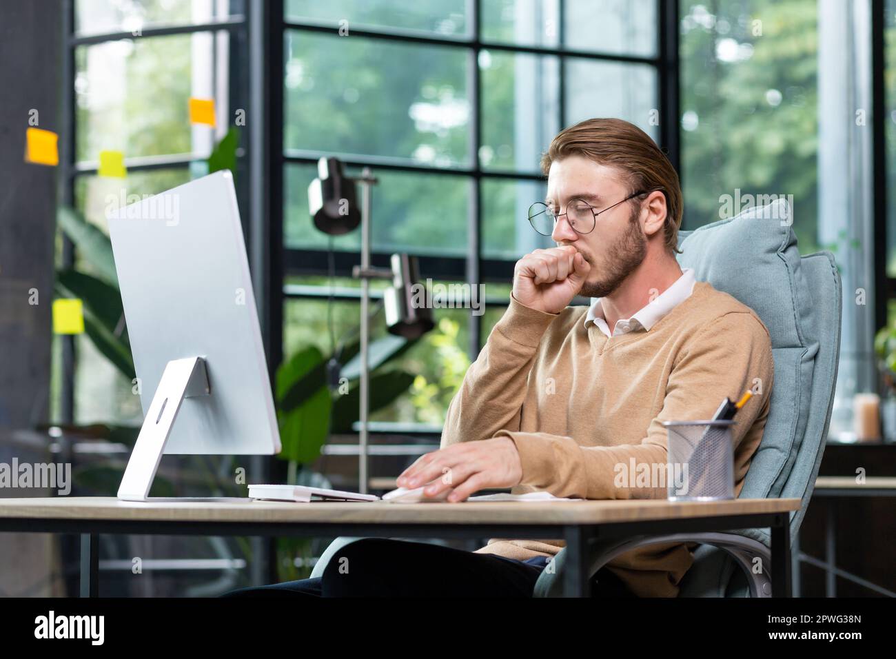 Weak young caucasian unhealthy man hi-res stock photography and images ...