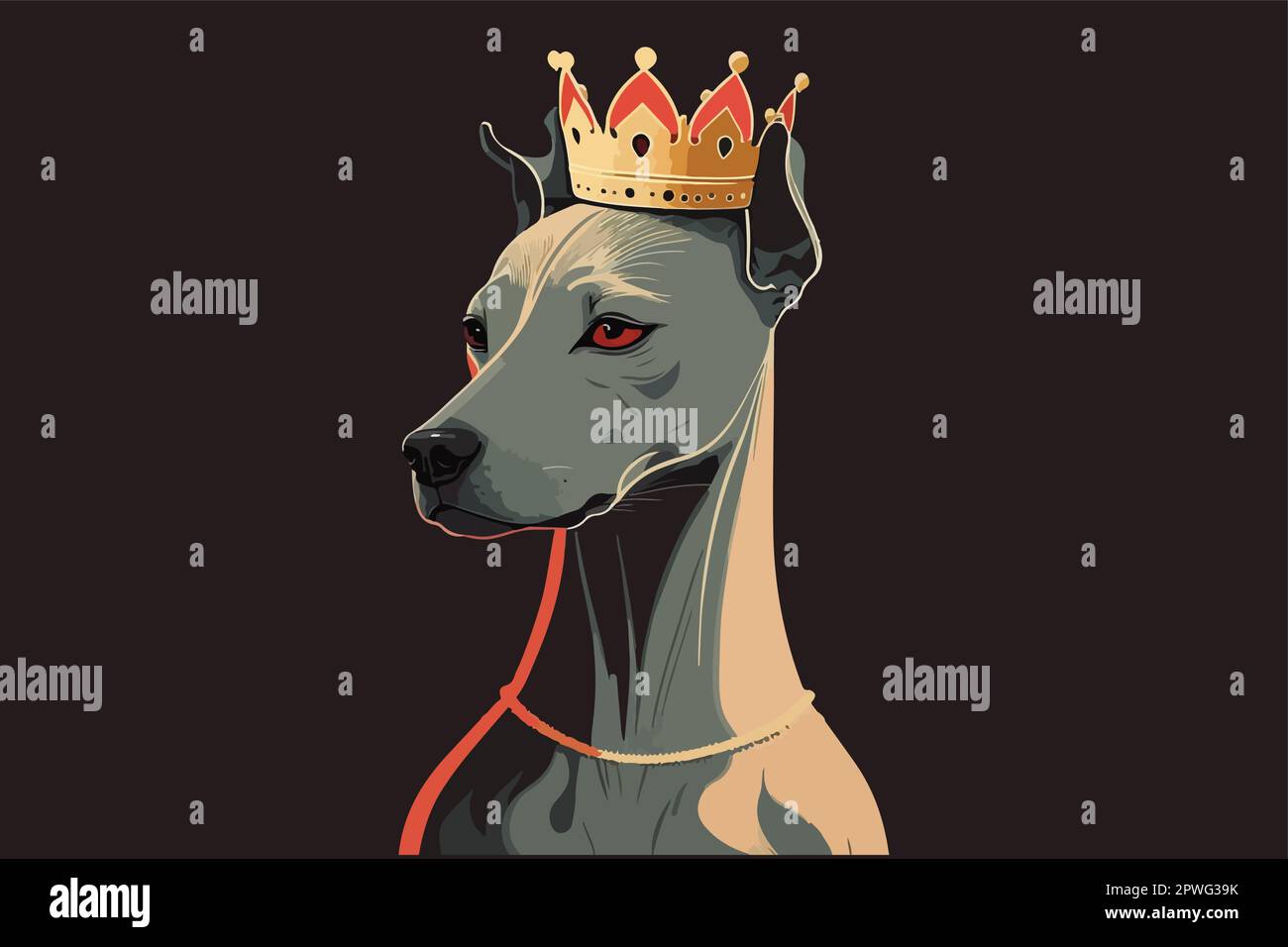 Queen Dog vector illustration, dog queen tshirt design Stock Vector