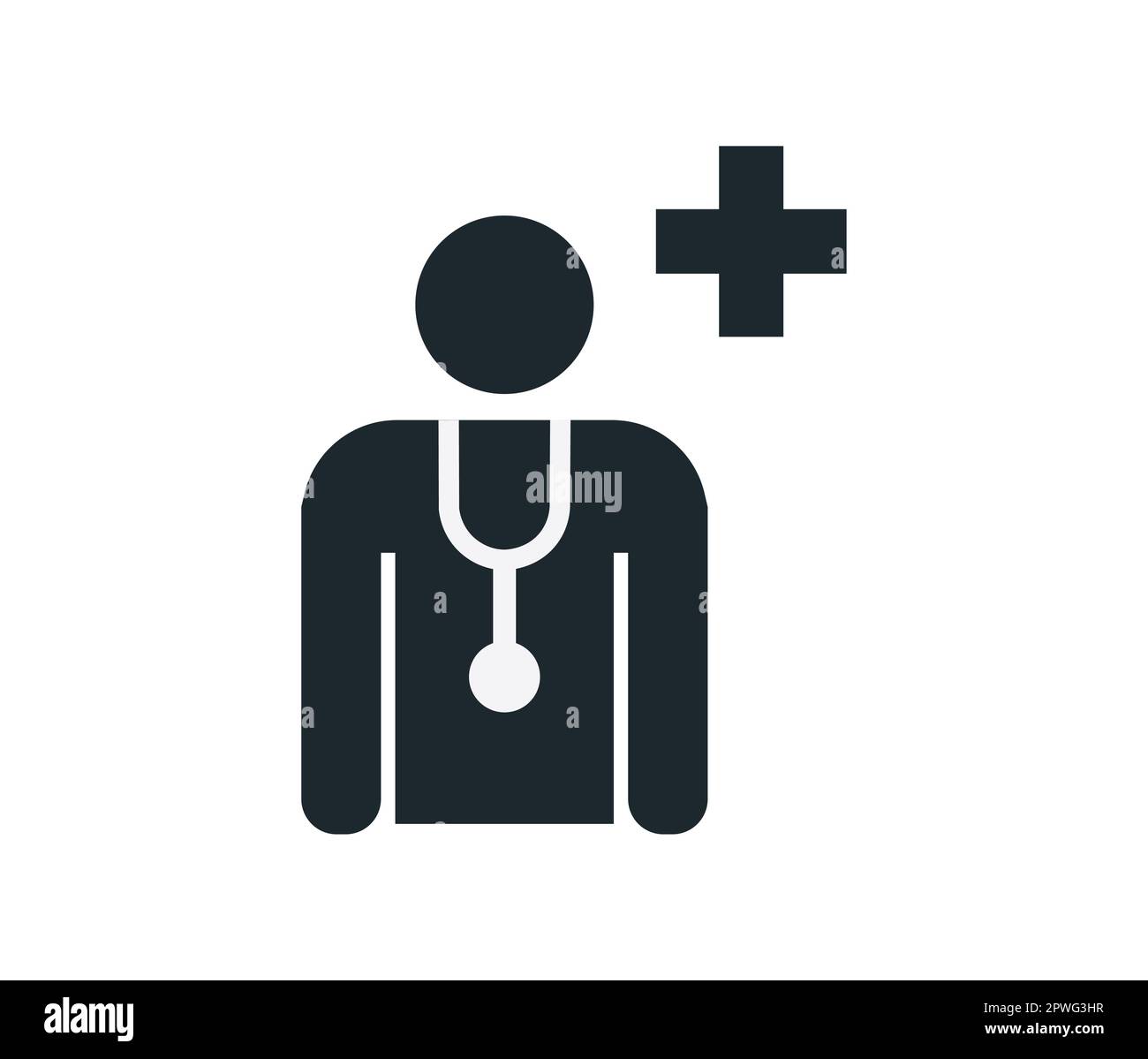 Monochromatic Health Care Centre or Doctor. Graphical Symbols for Medical devices Stock Vector