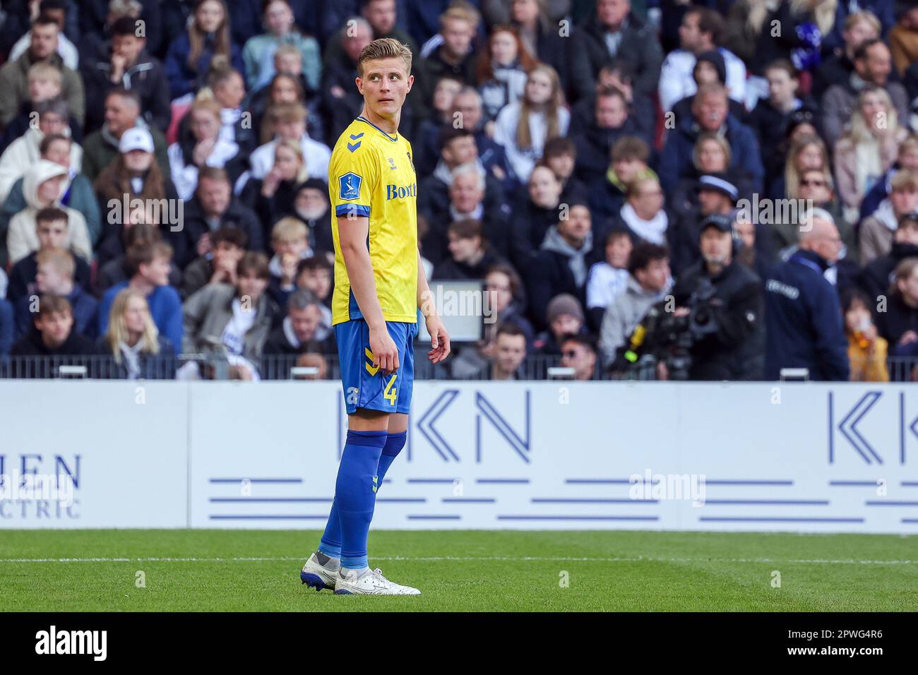 Copenhagen, Denmark. 30th Apr, 2023. Frederik Winther (4) of Broendby IF seen during the 3F Superliga match between FC Copenhagen and Broendby IF at Parken in Copenhagen. (Photo Credit: Gonzales Photo/Alamy Live News Stock Photo