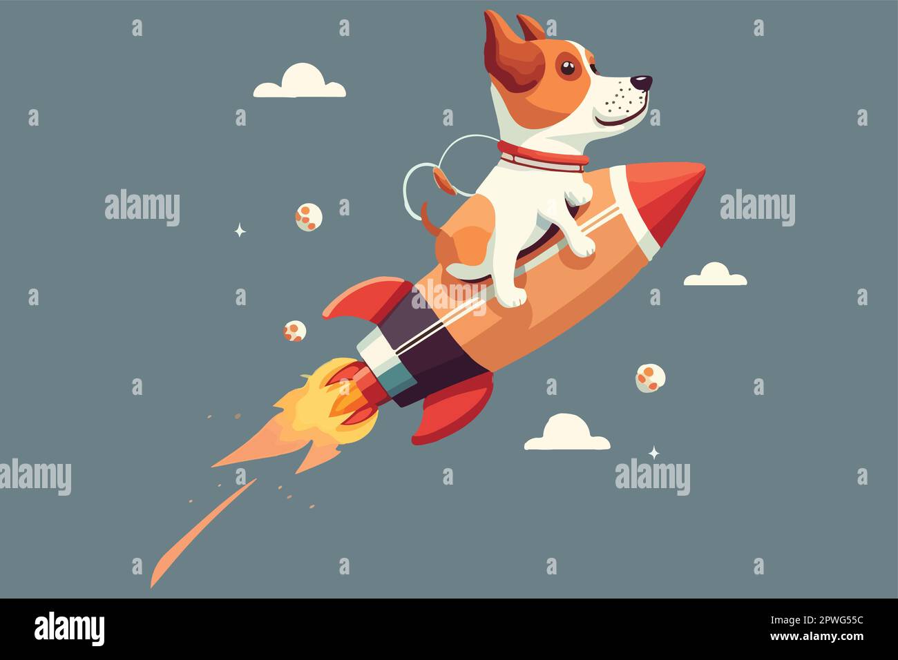 Dog riding a rocket vector illustration Stock Vector Image & Art Alamy