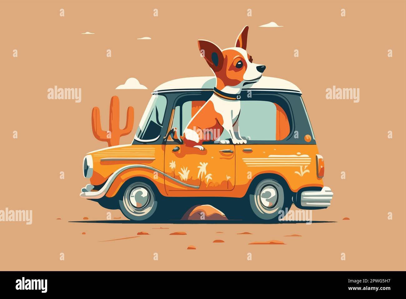 Dog riding a car vector illustration Stock Vector Image & Art Alamy