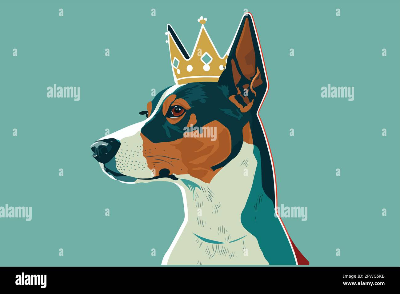 Queen Dog vector illustration, dog queen tshirt design Stock Vector
