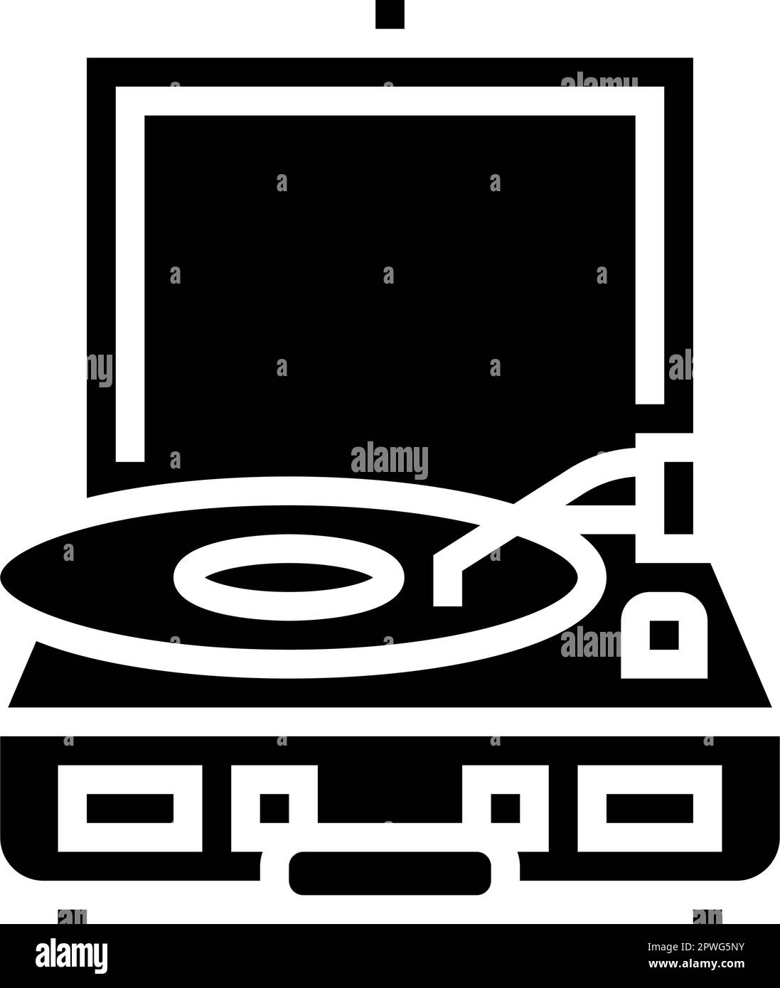 record player hipster retro glyph icon vector illustration Stock Vector ...