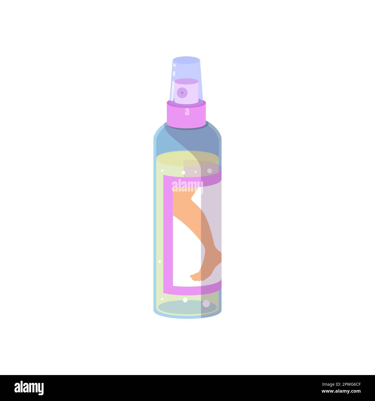 Hair removal spray in plastic bottle cartoon illustration Stock Vector