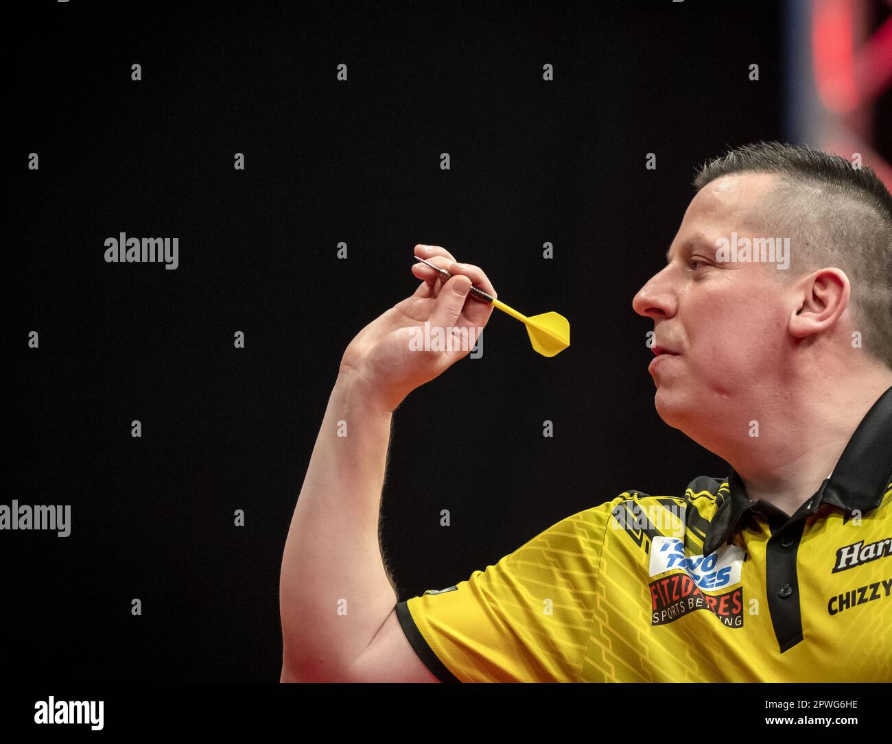 LEEUWARDEN Dave Chisnall (ENG) during the semifinals of the Dutch