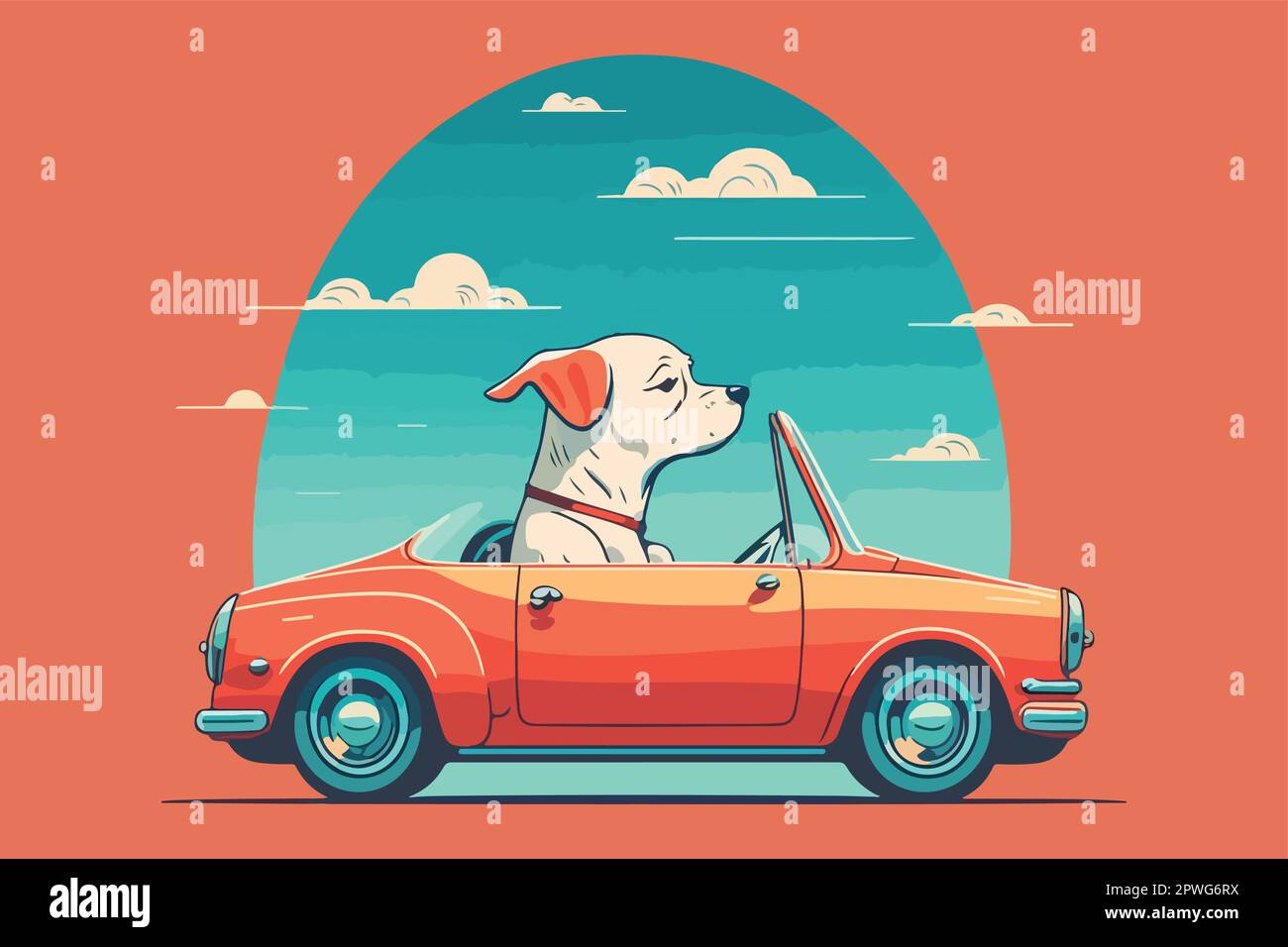 Dog riding a car vector illustration Stock Vector Image & Art Alamy