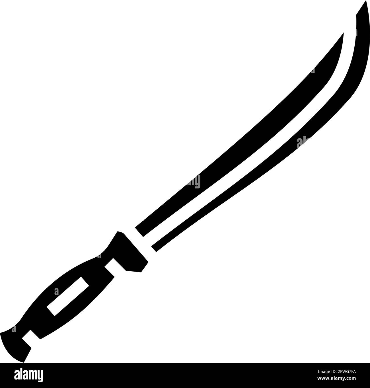 machete weapon war glyph icon vector illustration Stock Vector Image