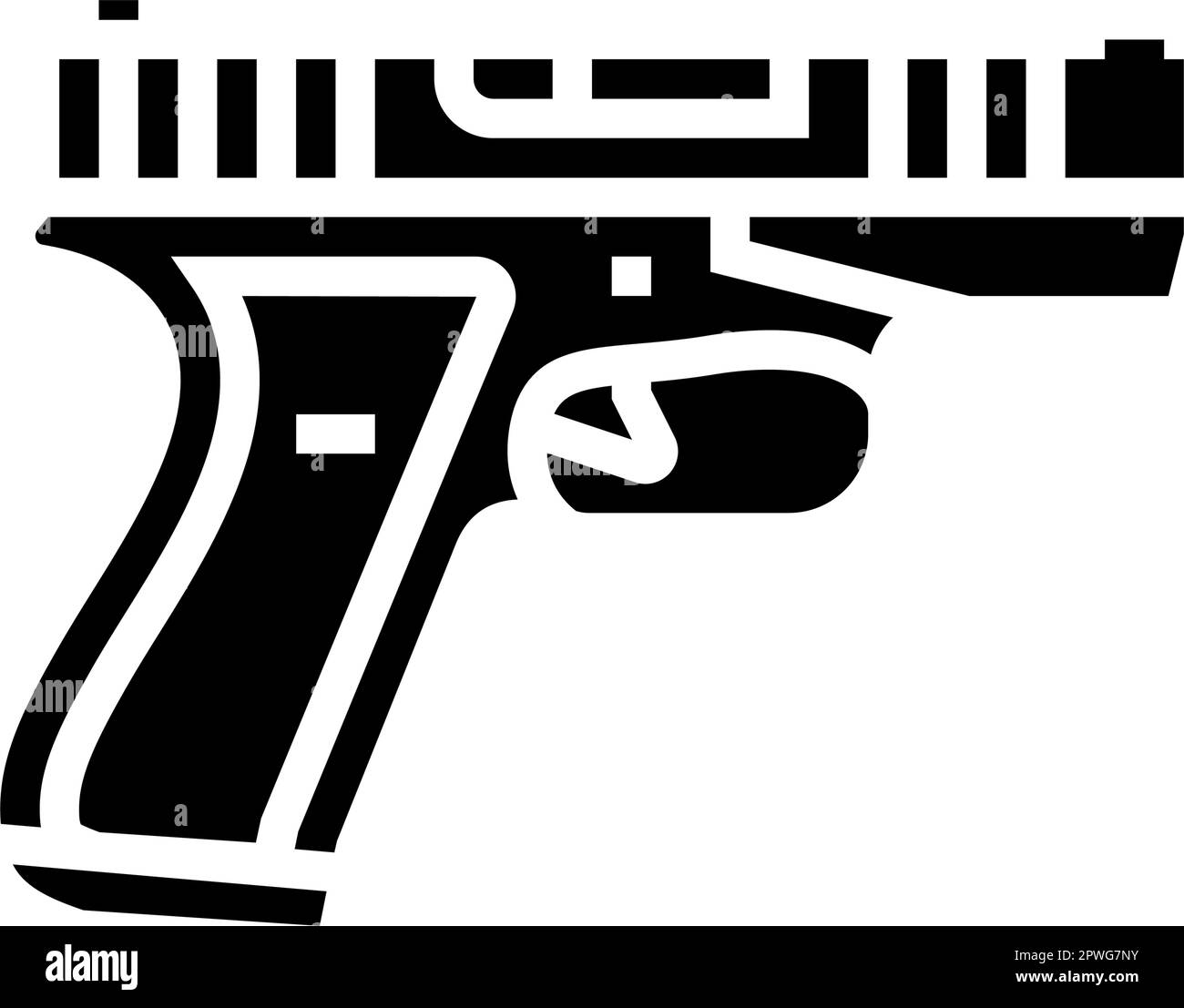 pistol weapon war glyph icon vector illustration Stock Vector Image ...