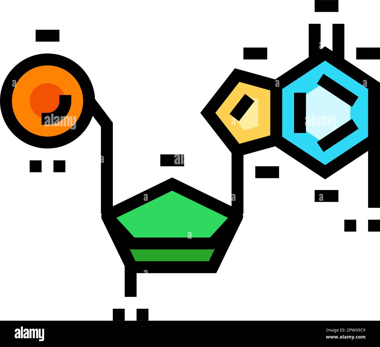 nucleic acids biochemistry color icon vector illustration Stock Vector
