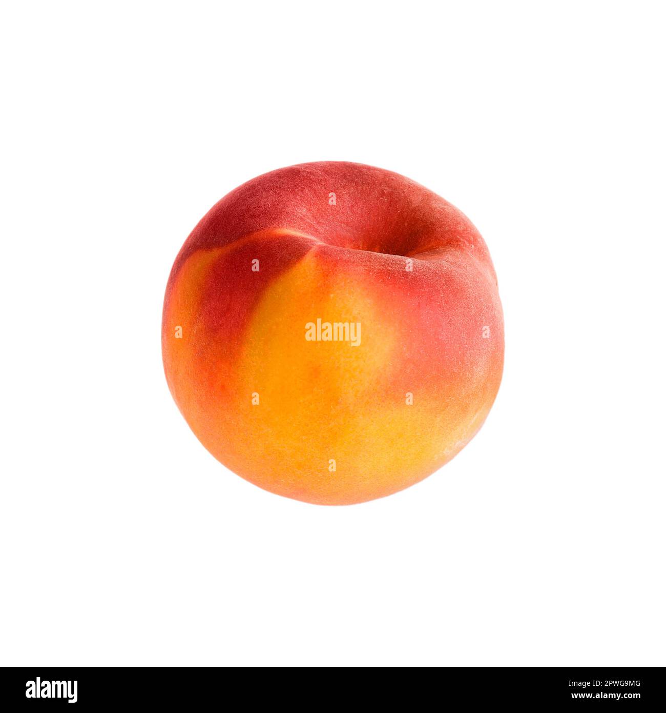 Delicious ripe juicy peach isolated on white Stock Photo - Alamy