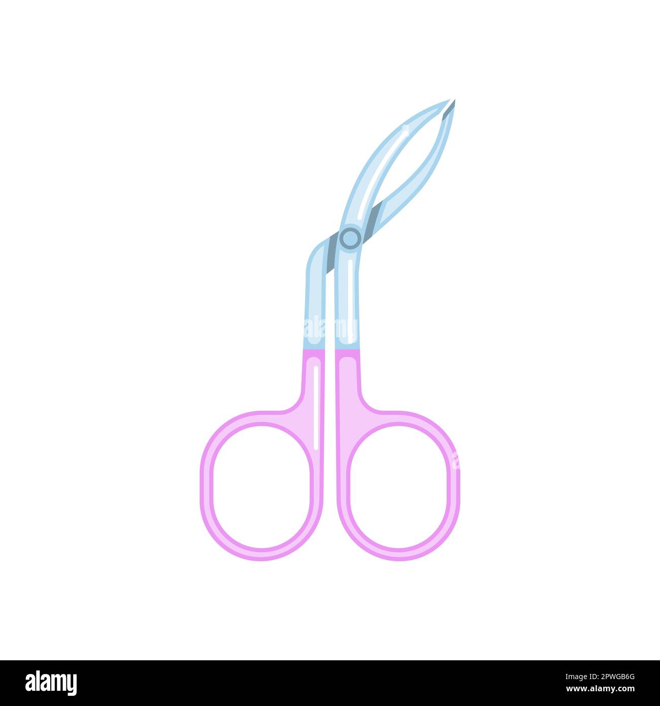 Hair removal angled scissors cartoon illustration Stock Vector Image