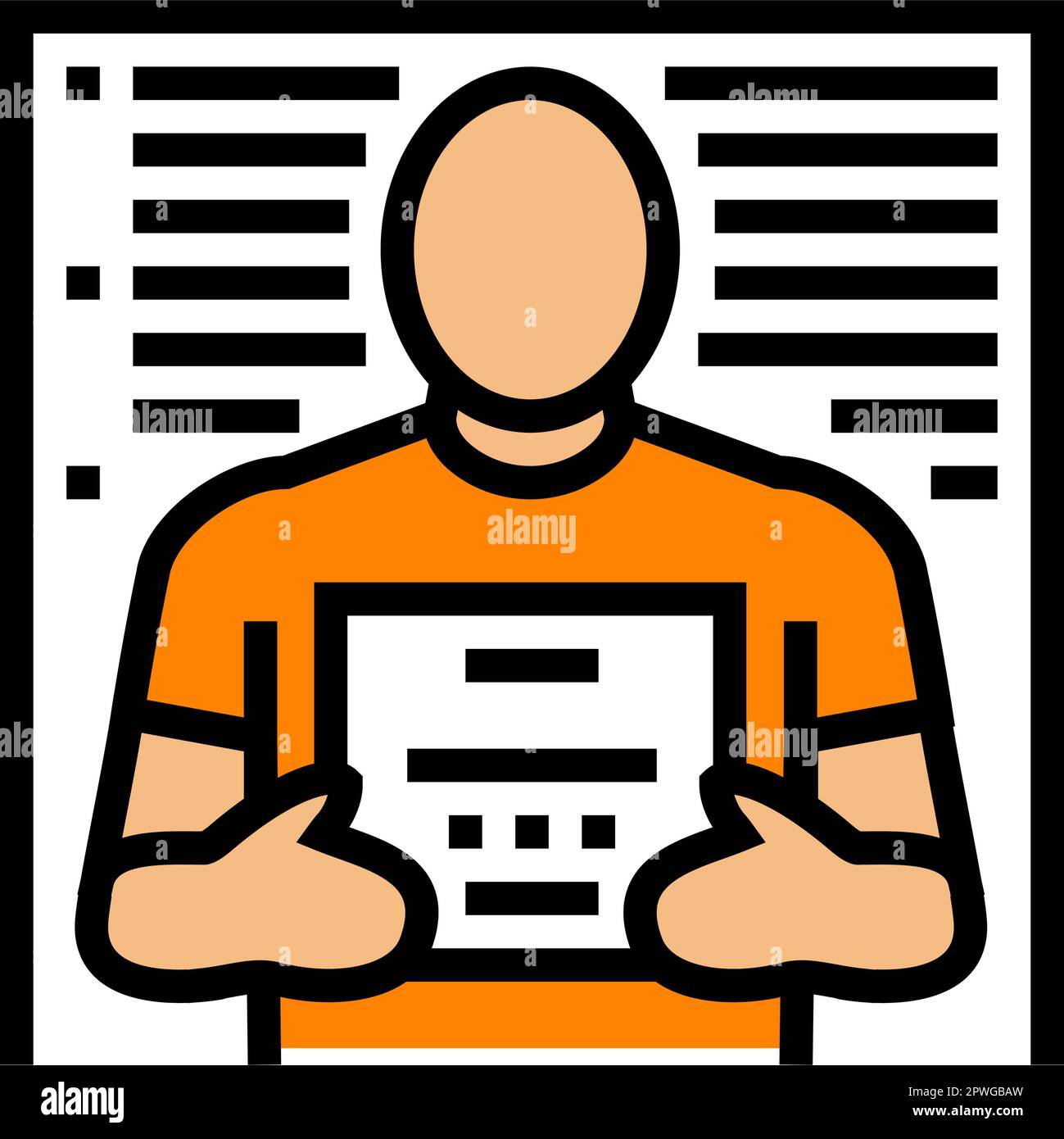 mugshot profile criminal color icon vector illustration Stock Vector