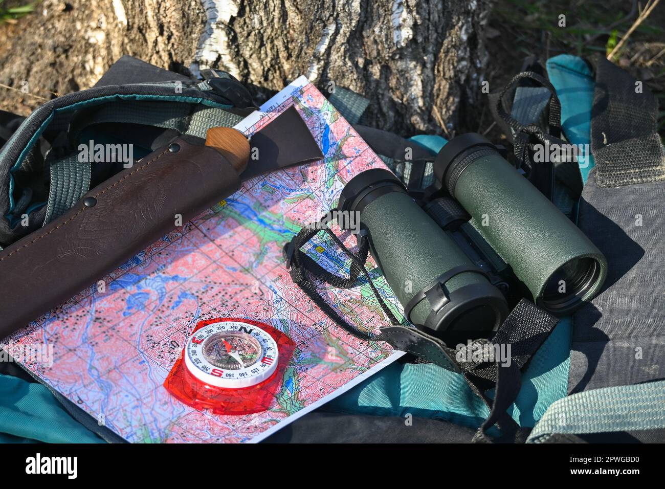 Bushcraft equipment. Items necessary for survival in the wild Stock Photo Alamy