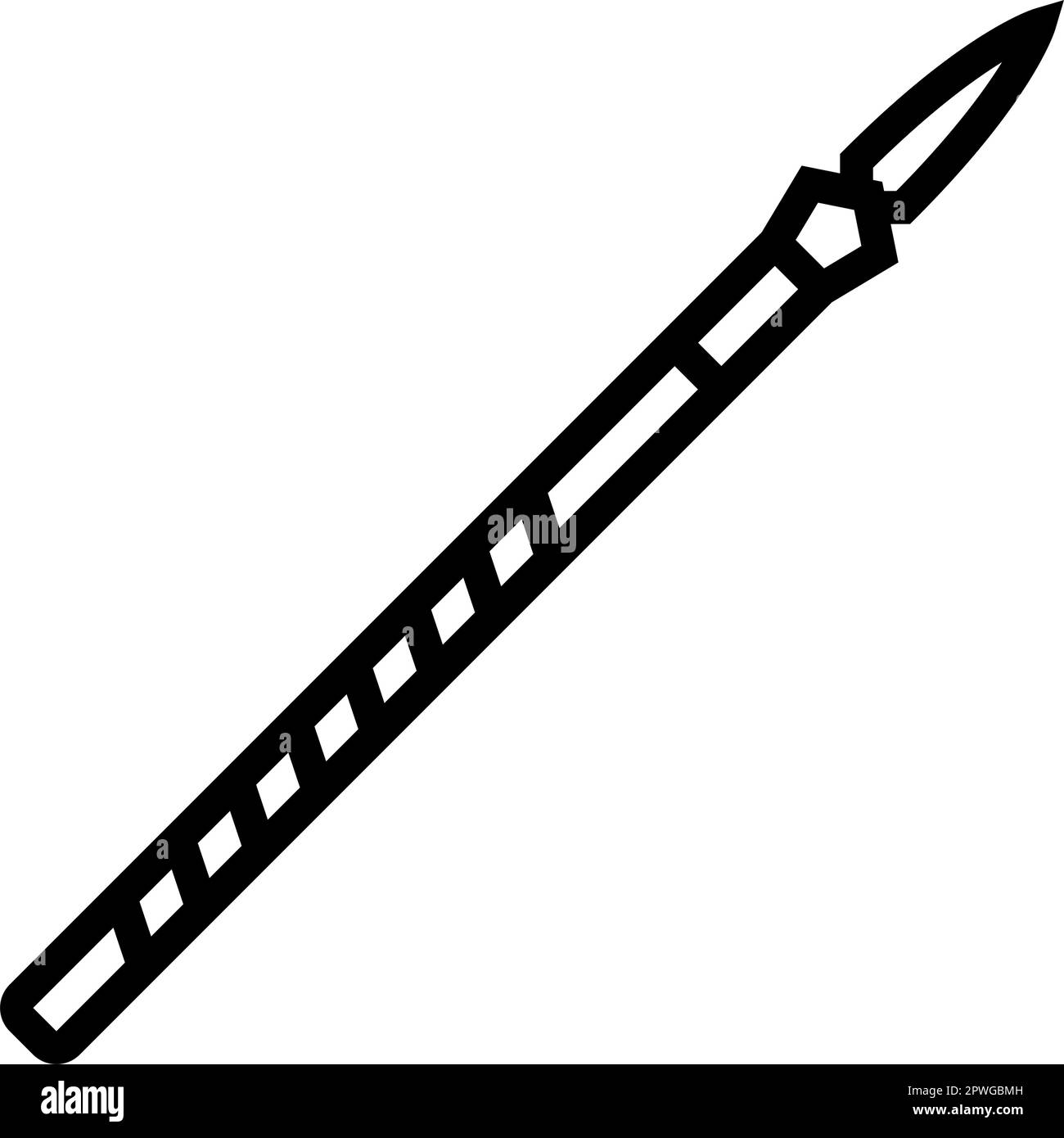 spear weapon military line icon vector illustration Stock Vector Image ...