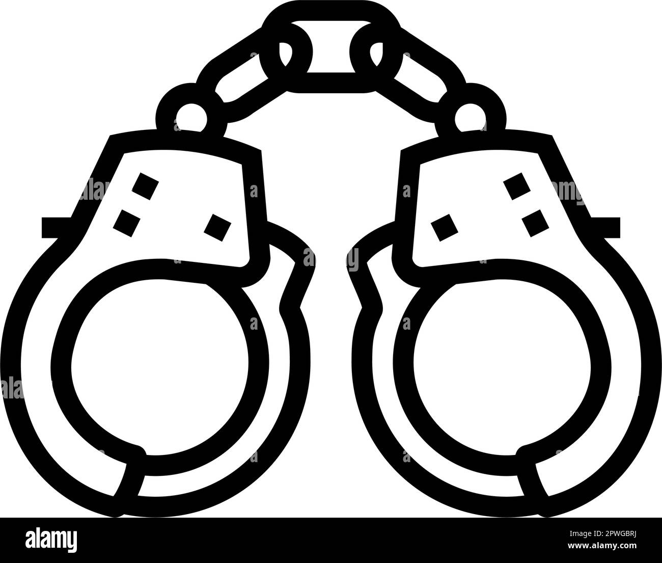handcuffs crime line icon vector illustration Stock Vector