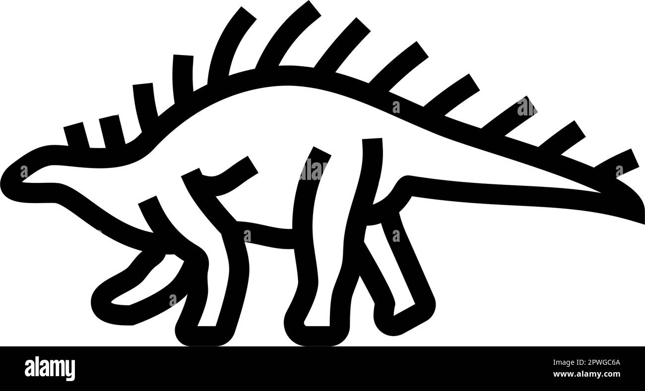 kentrosaurus dinosaur animal line icon vector illustration Stock Vector ...