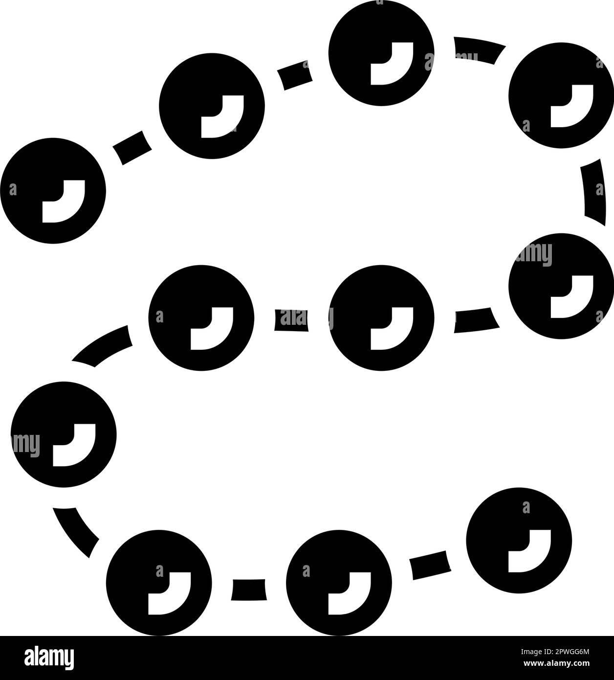 protein synthesis biochemistry glyph icon vector illustration Stock
