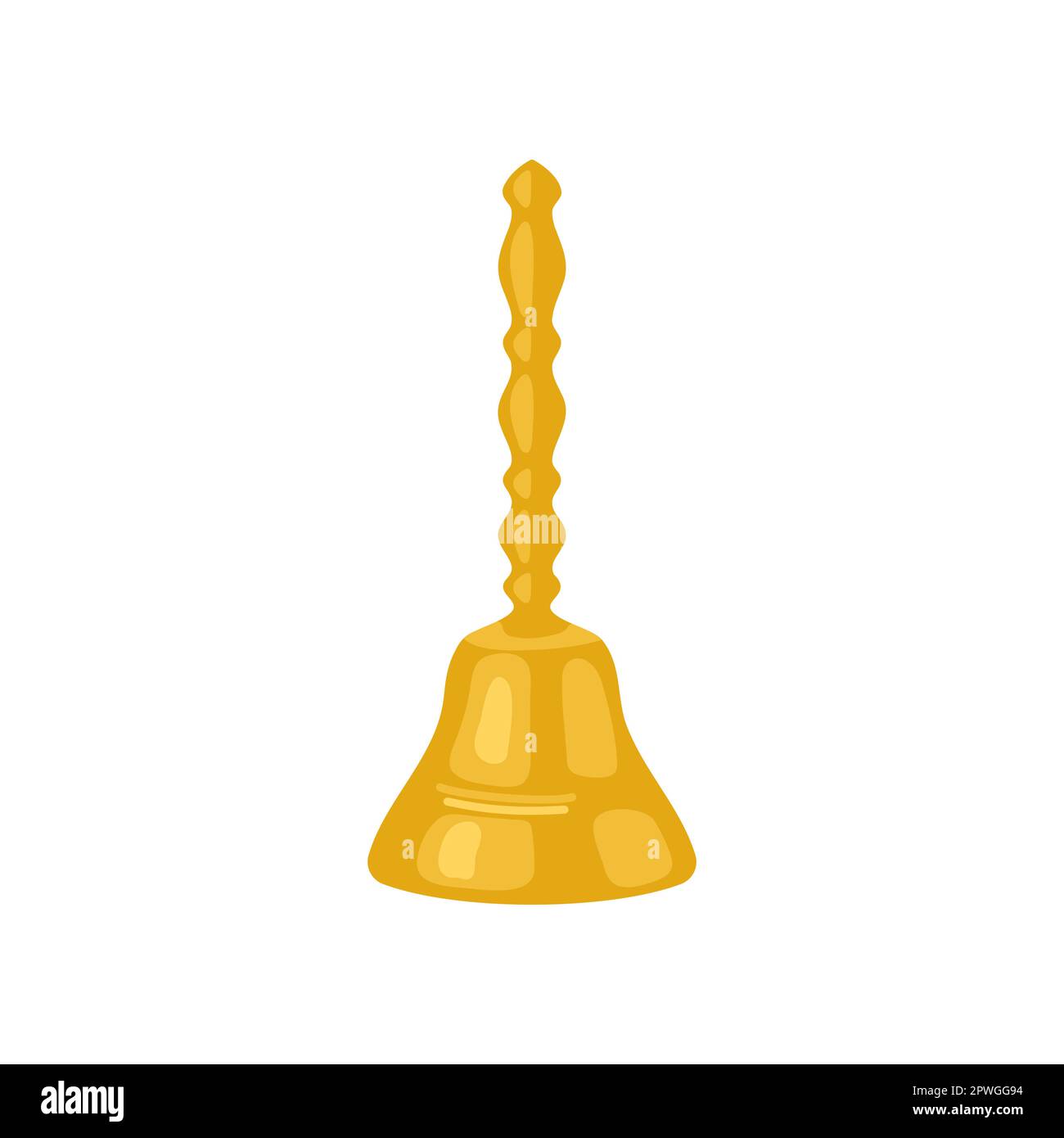 Vintage gold hand bell frame vector illustration Stock Vector Image