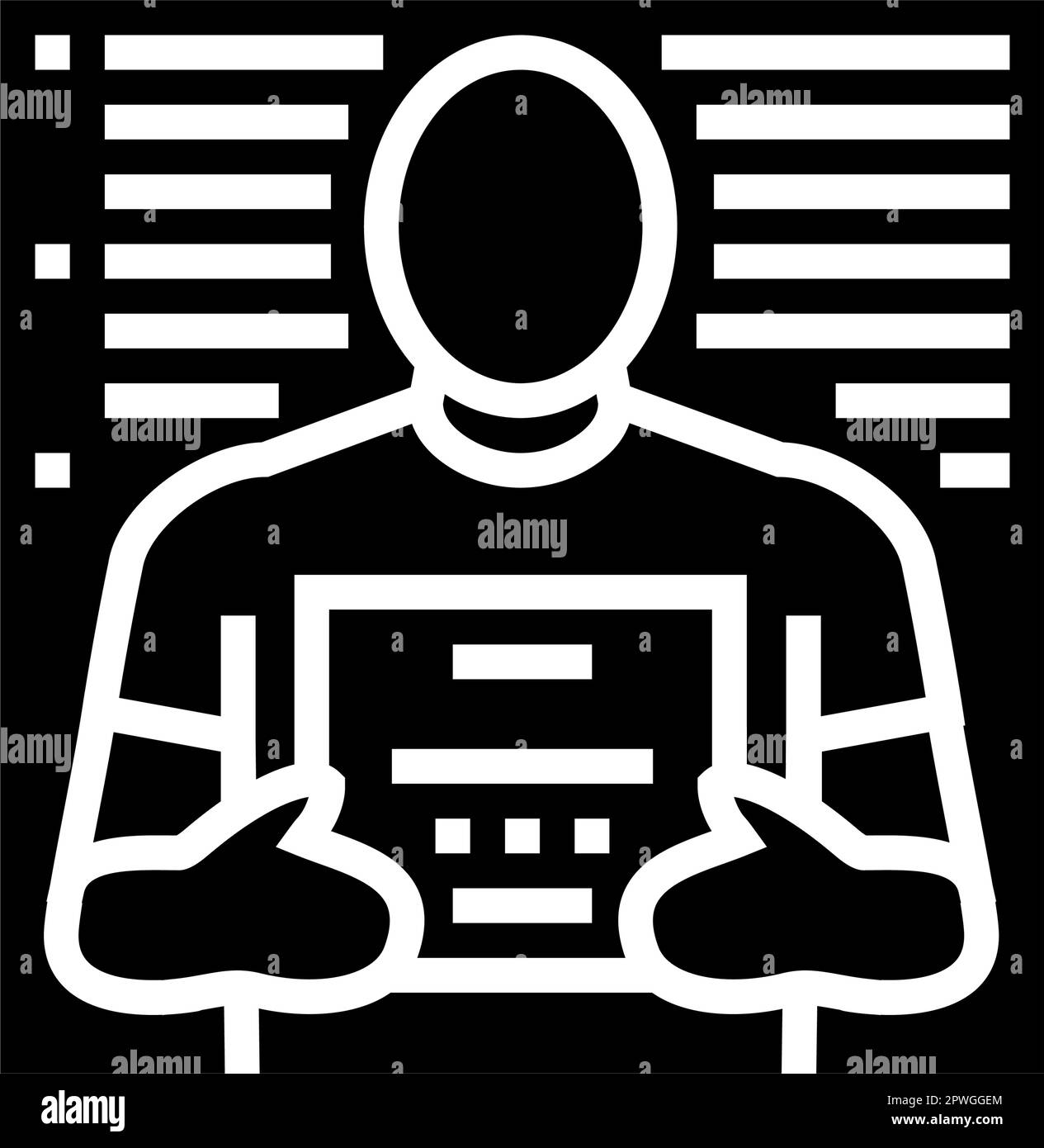mugshot profile criminal glyph icon vector illustration Stock Vector