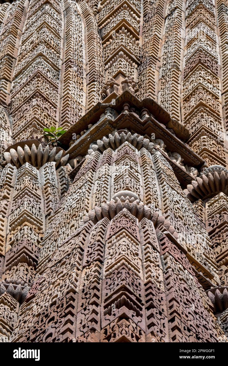 Temple Architecture, Khajuraho, Madhya Pradesh, India Stock Photo