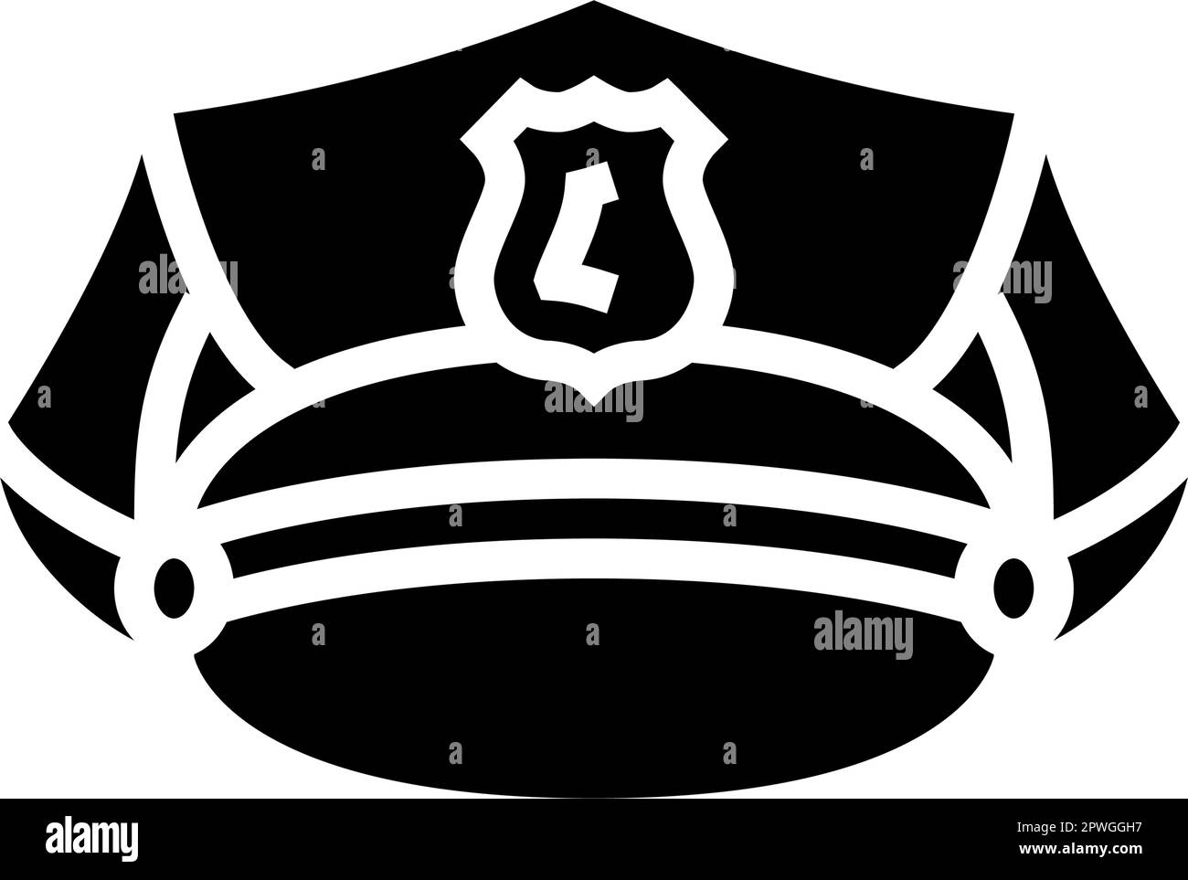 police hat crime glyph icon vector illustration Stock Vector Image