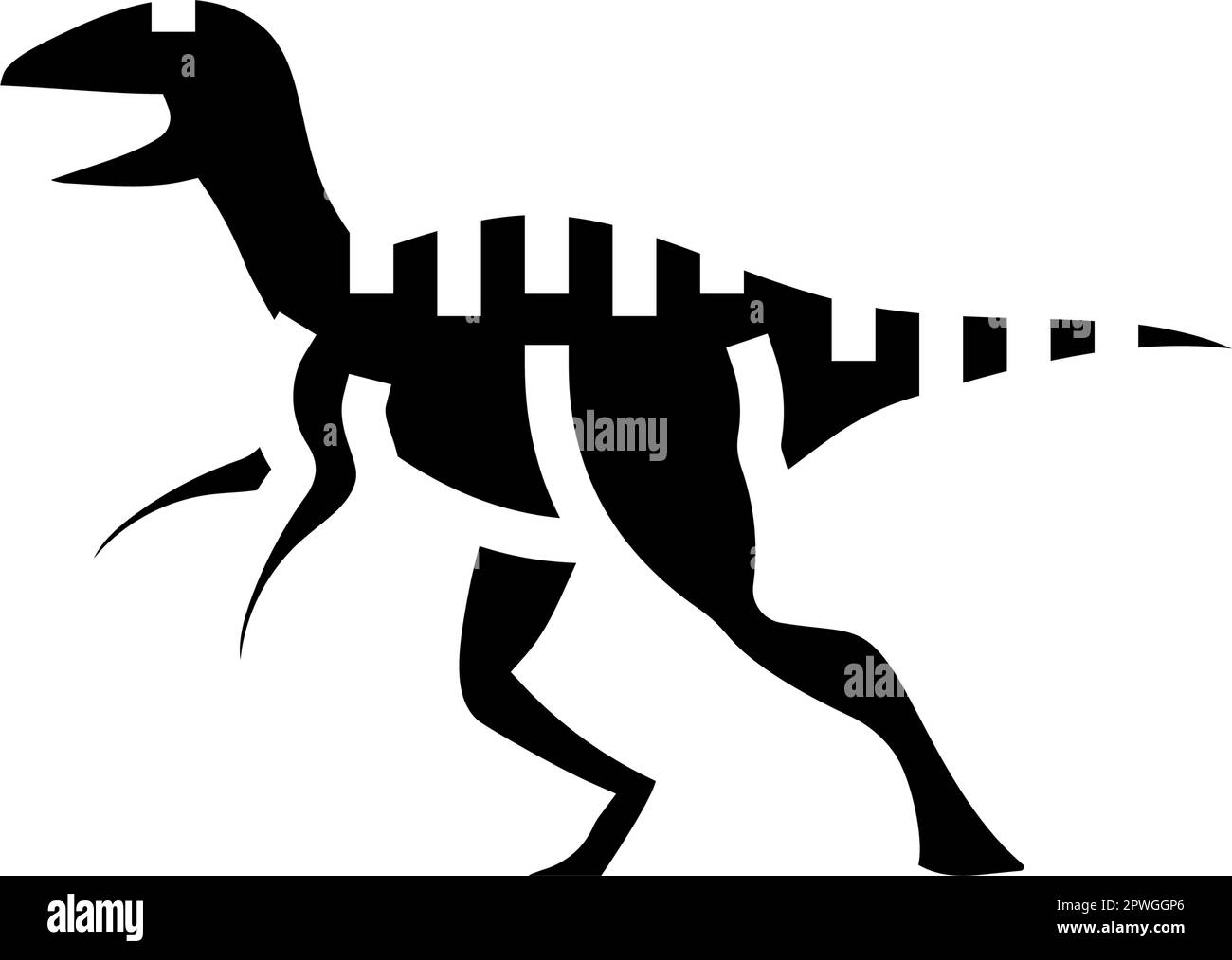 deinonychus dinosaur animal glyph icon vector illustration Stock Vector ...