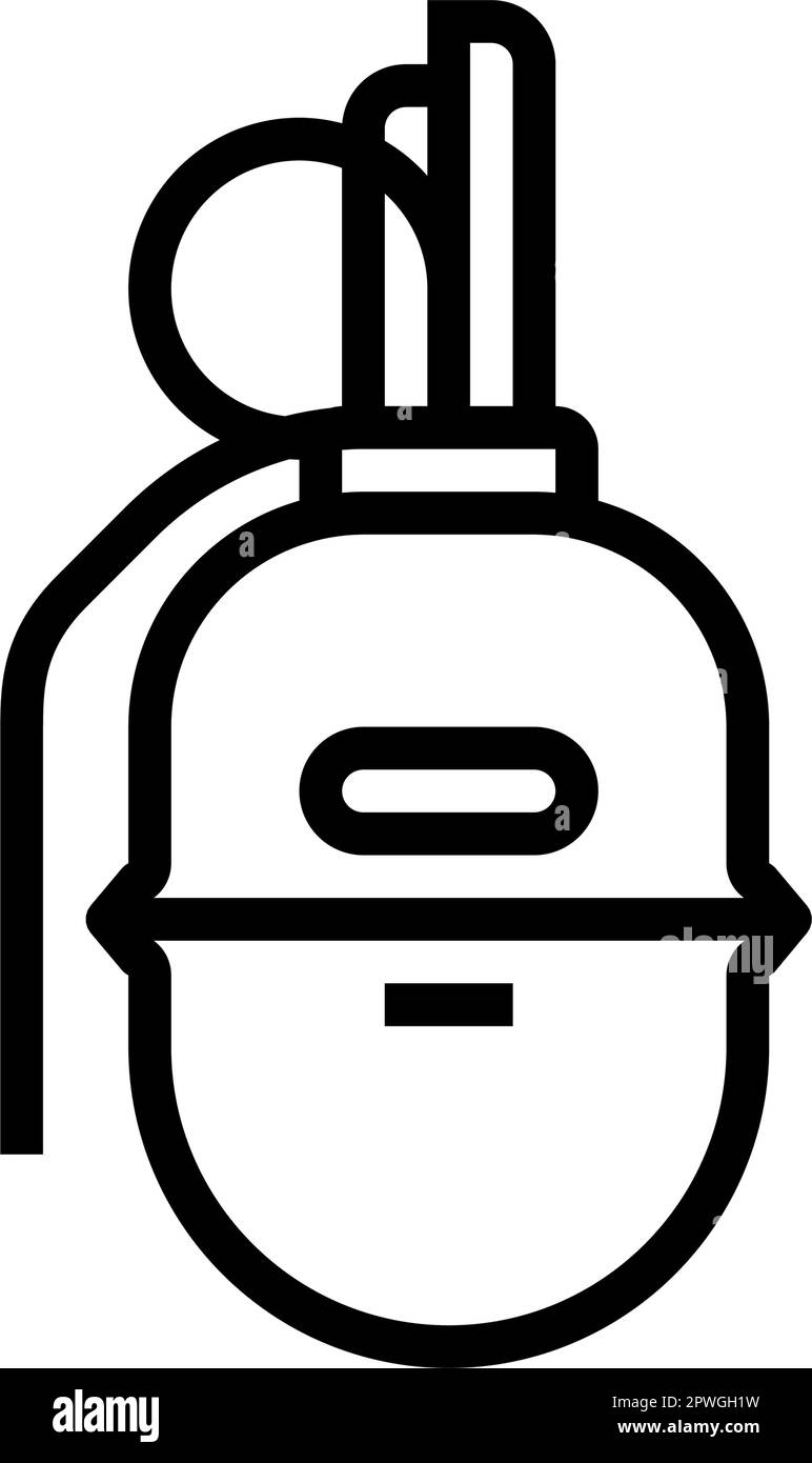 hand grenade weapon war line icon vector illustration Stock Vector ...