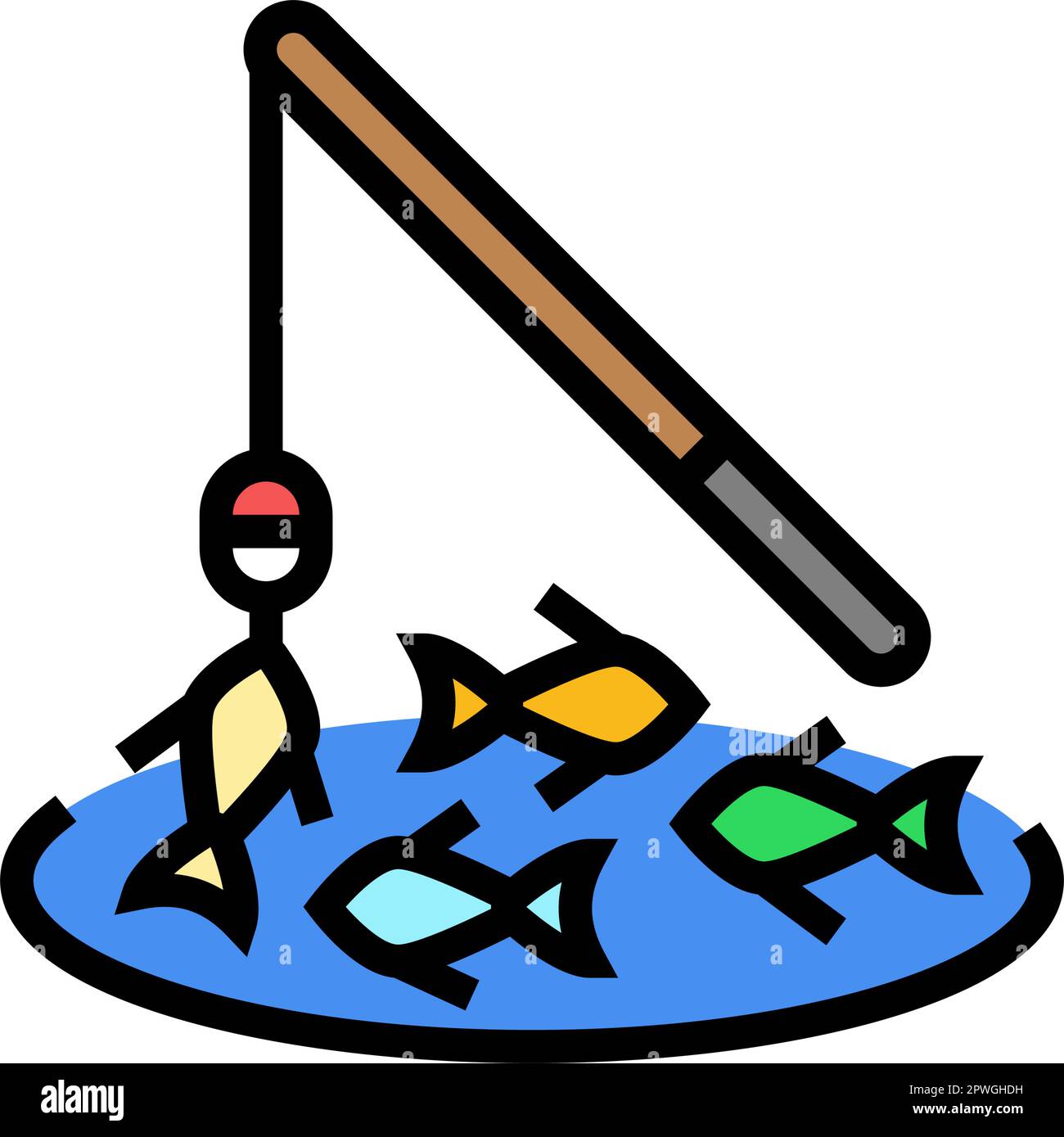 fishing game board table color icon vector illustration Stock Vector