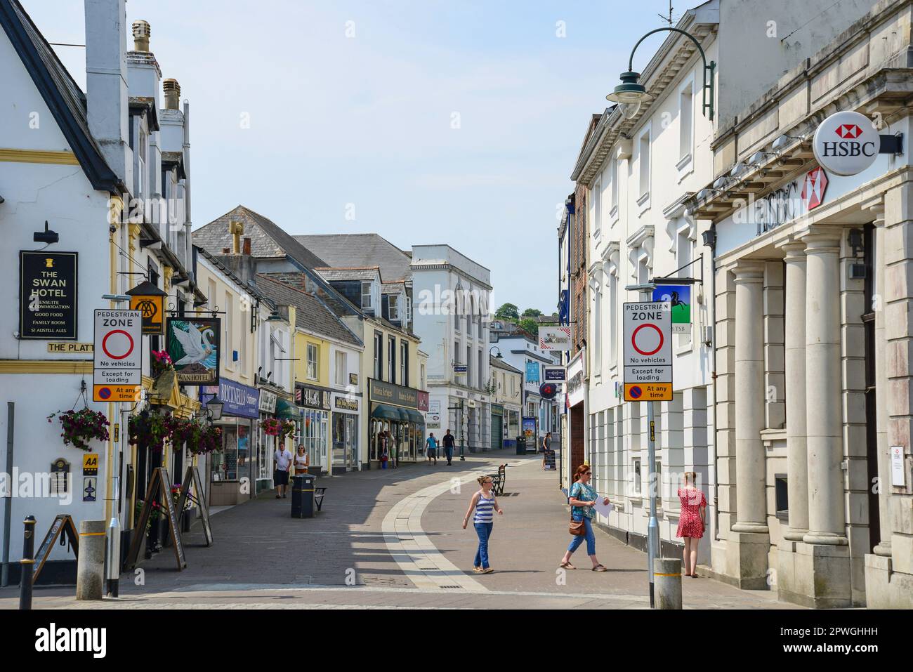 Town Centre, Molesworth Street, Wadebridge, Cornwall, England, United Kingdom Stock Photo