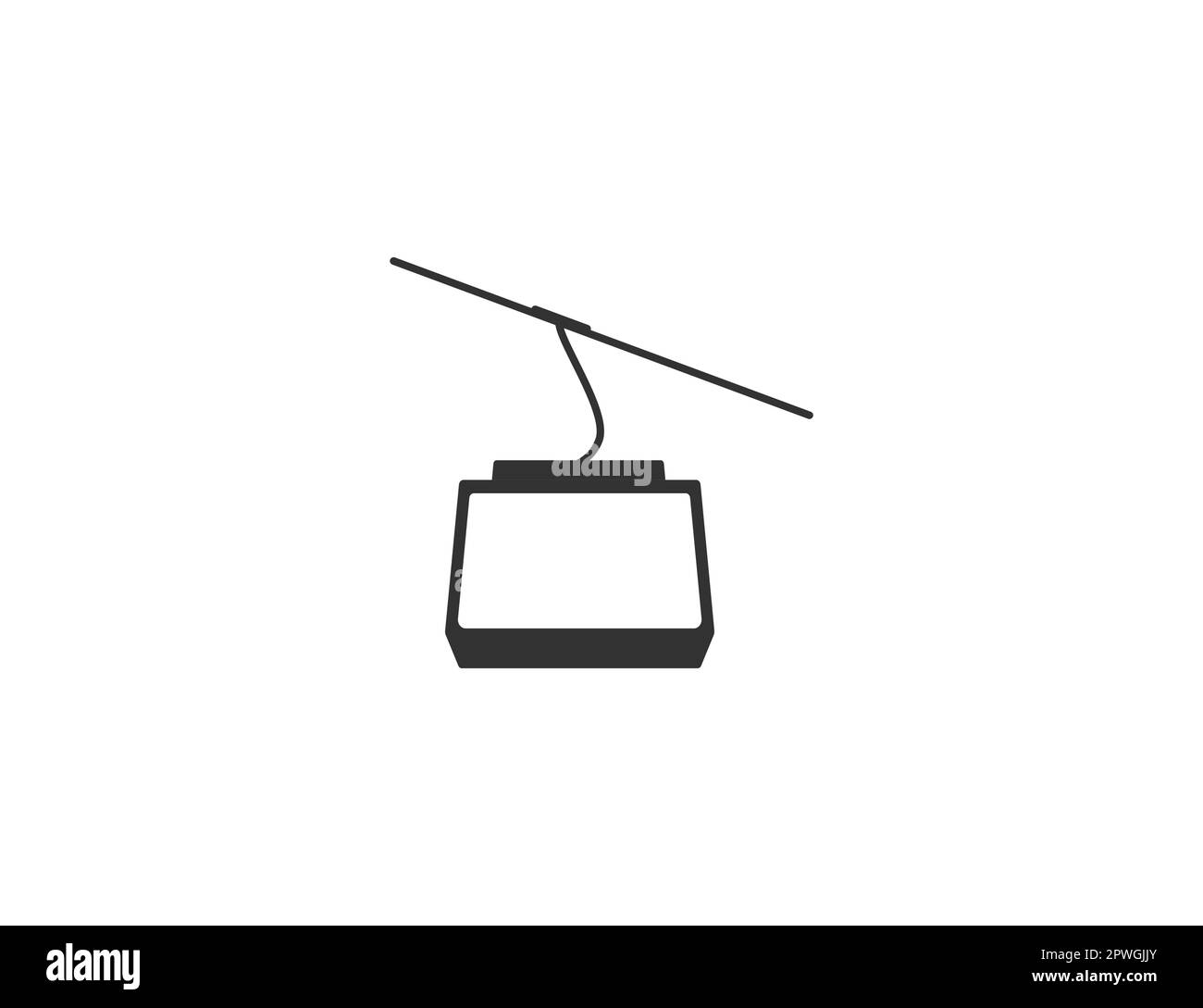 Aerial cableway, funicular, cabine icon. Vector illustration. Stock Vector