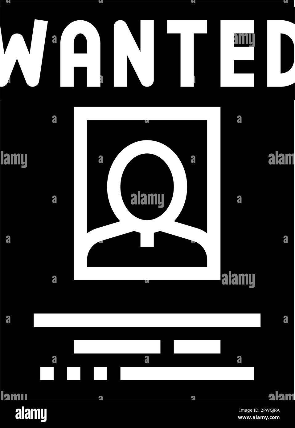 wanted poster crime glyph icon vector illustration Stock Vector