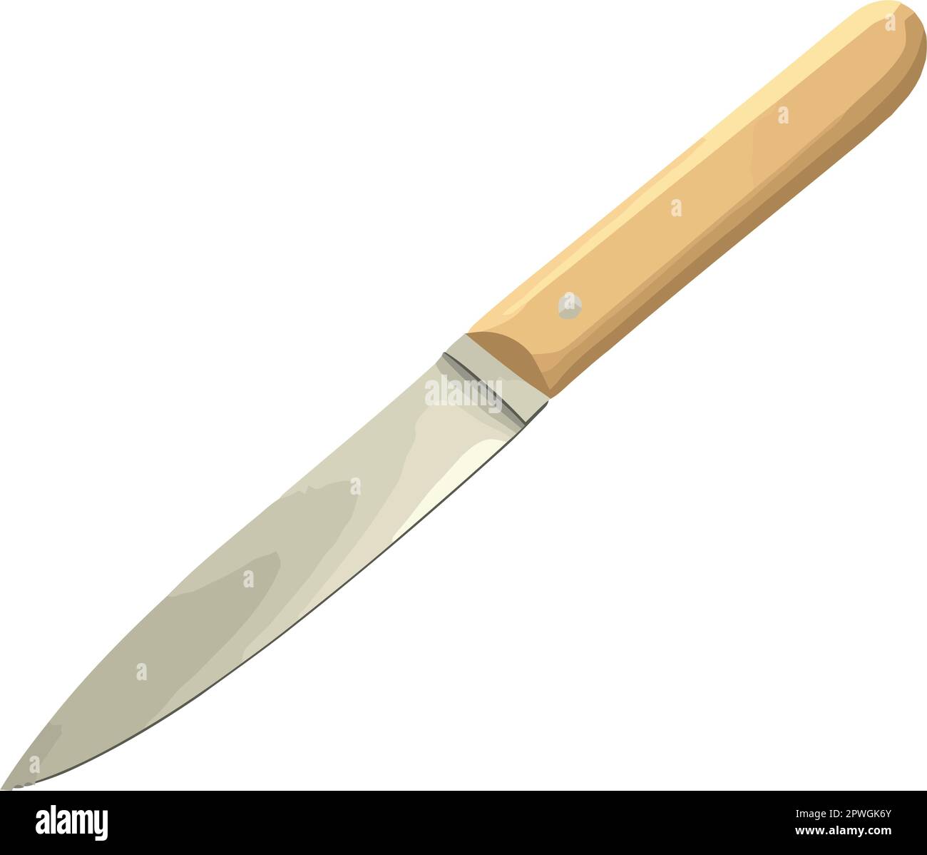 Sharp kitchen knife with wooden handle Stock Vector Image & Art - Alamy
