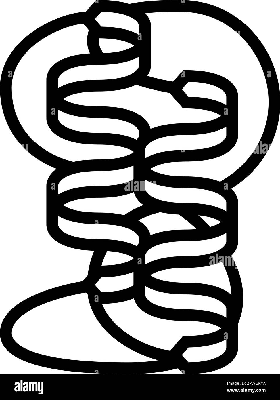 protein folding biochemistry line icon vector illustration Stock Vector