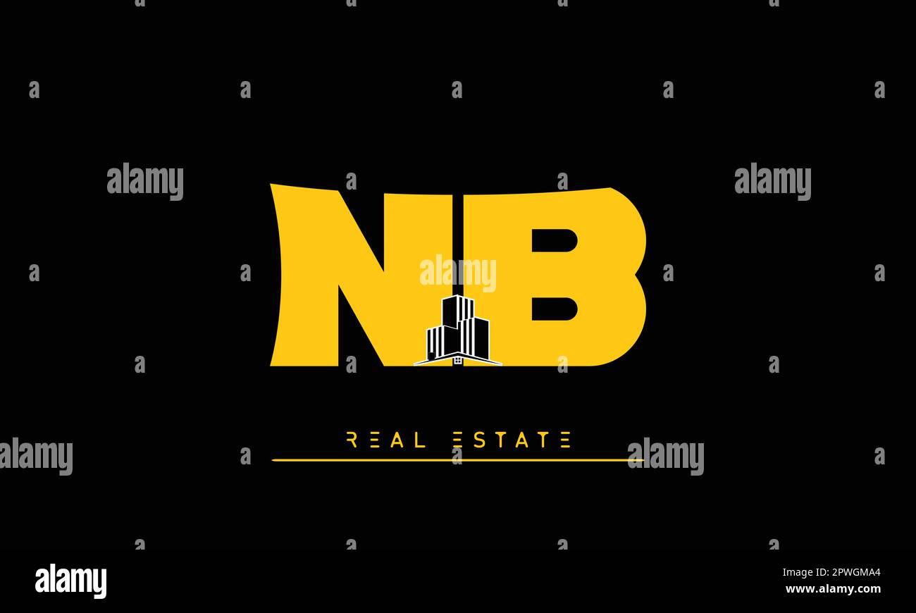 Real Estate letters Modern Creative logo NB , BN Stock Vector Image