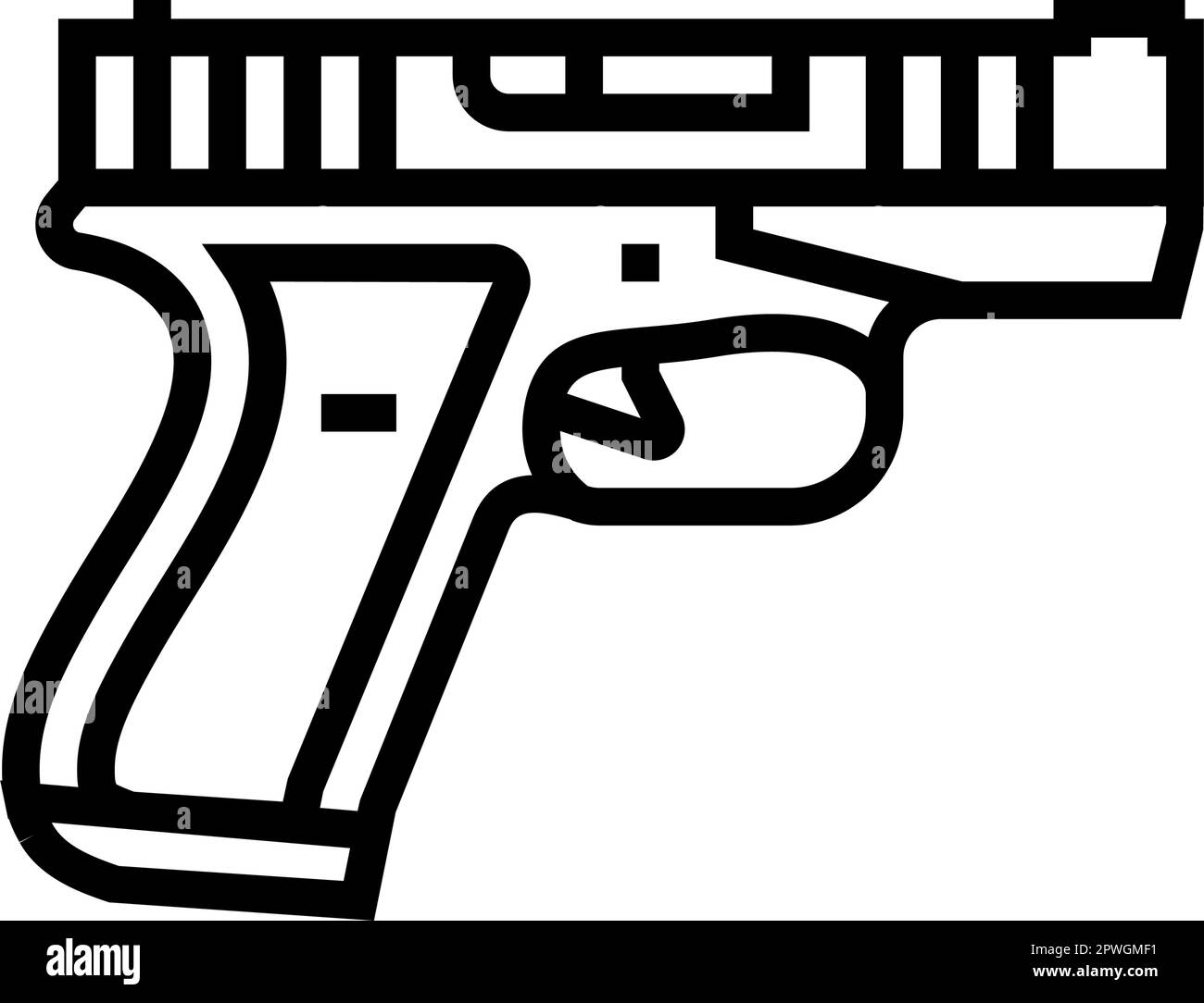 pistol weapon war line icon vector illustration Stock Vector Image ...